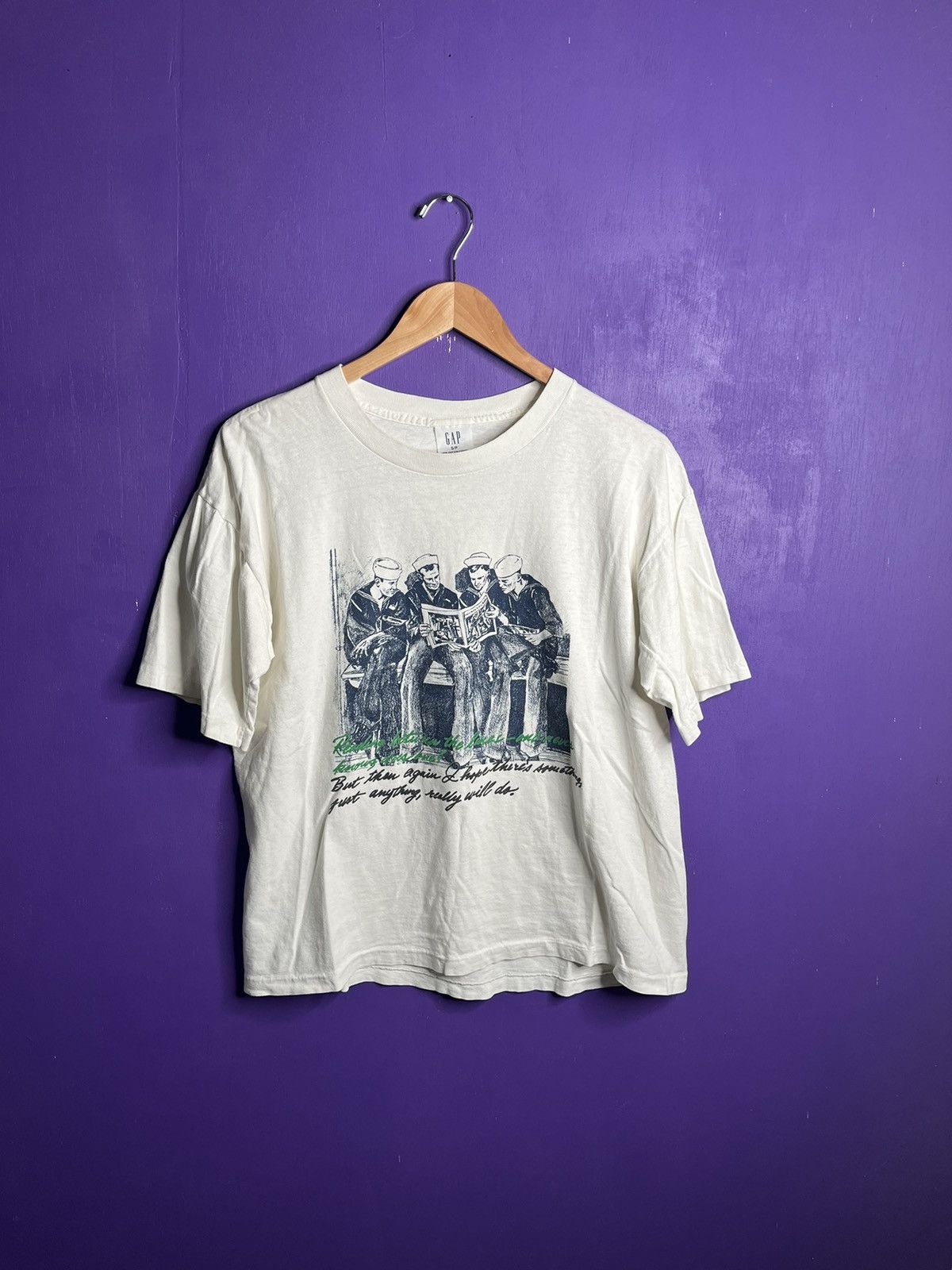 Gap × Vintage Vintage 90s GAP navy sailors t-shirt Size US M / EU 48-50 / 2 - 1 Thumbnail