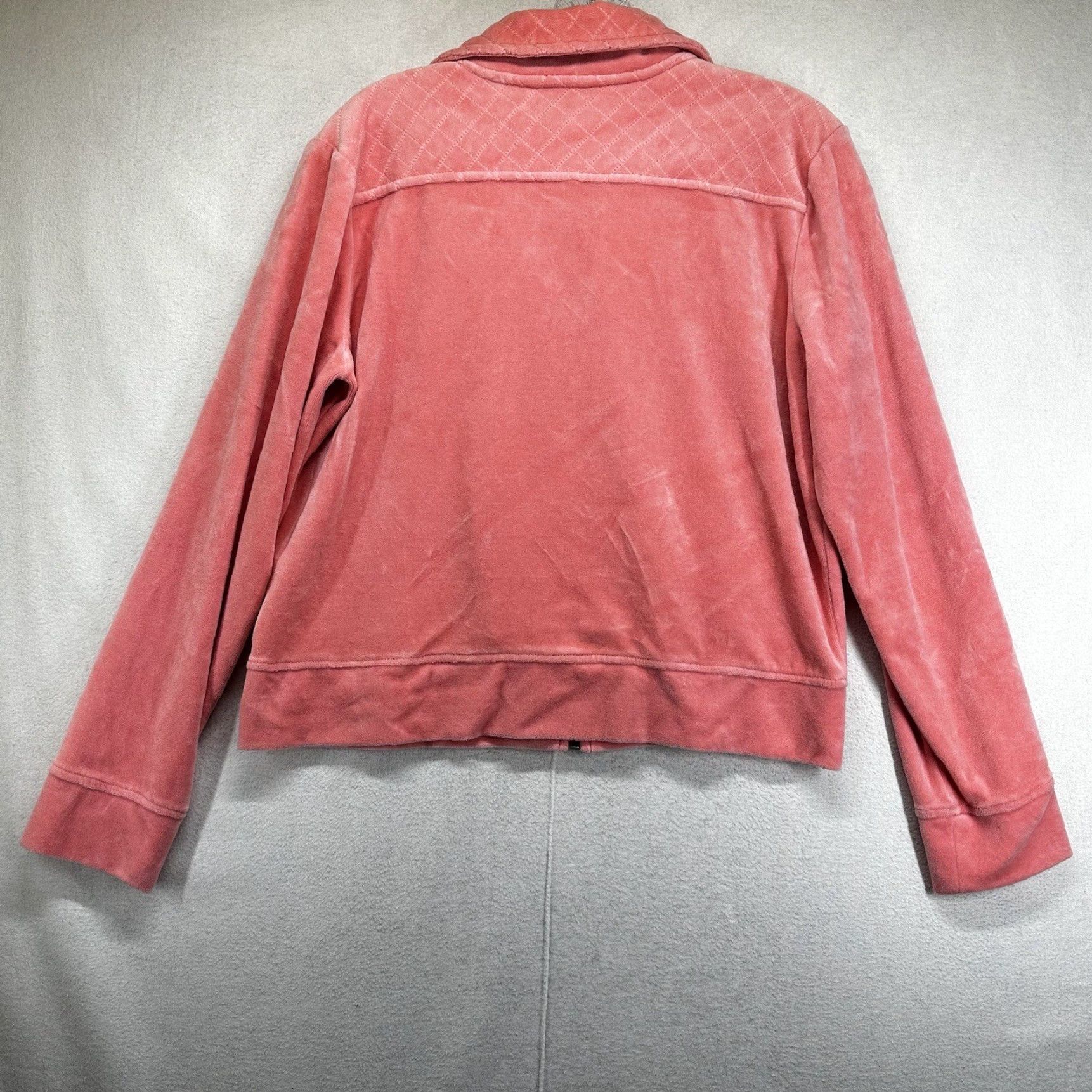 CLOT CA.SUAL BY CA SPORT Womens Faux Suede Cloth Jacket Zip Short Pink Petite Large Buttons Studded Casual Party/Cocktail Travel Womens Size L / US 10 / IT 46 - 2 Thumbnail