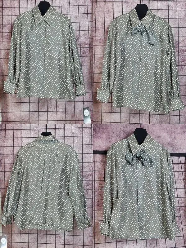 Dior Dior Green Polka Dot Silk Blouse . Size S / US 4 / IT 40 - 3 Thumbnail