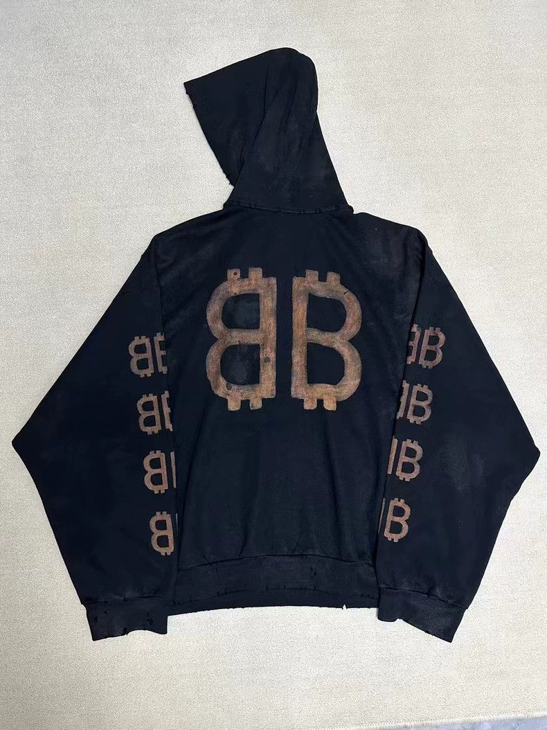Balenciaga Balenciaga 23 FW Mud Dye Bitcoin Sabotage Hoodie 2503-Nexta Size US XXL / EU 58 / 5 - 2 Thumbnail