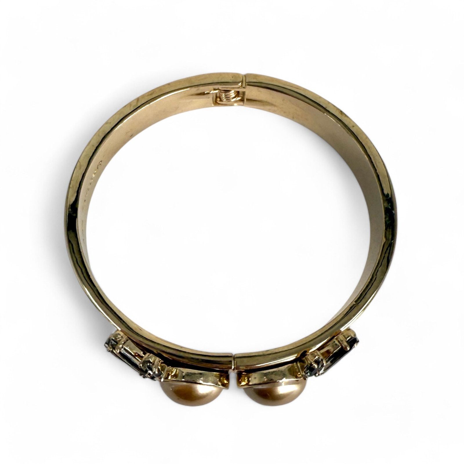 Ann Taylor Ann Taylor Hinge Clamper Bangle Bracelet Rhinestone Size ONE SIZE - 2 Thumbnail