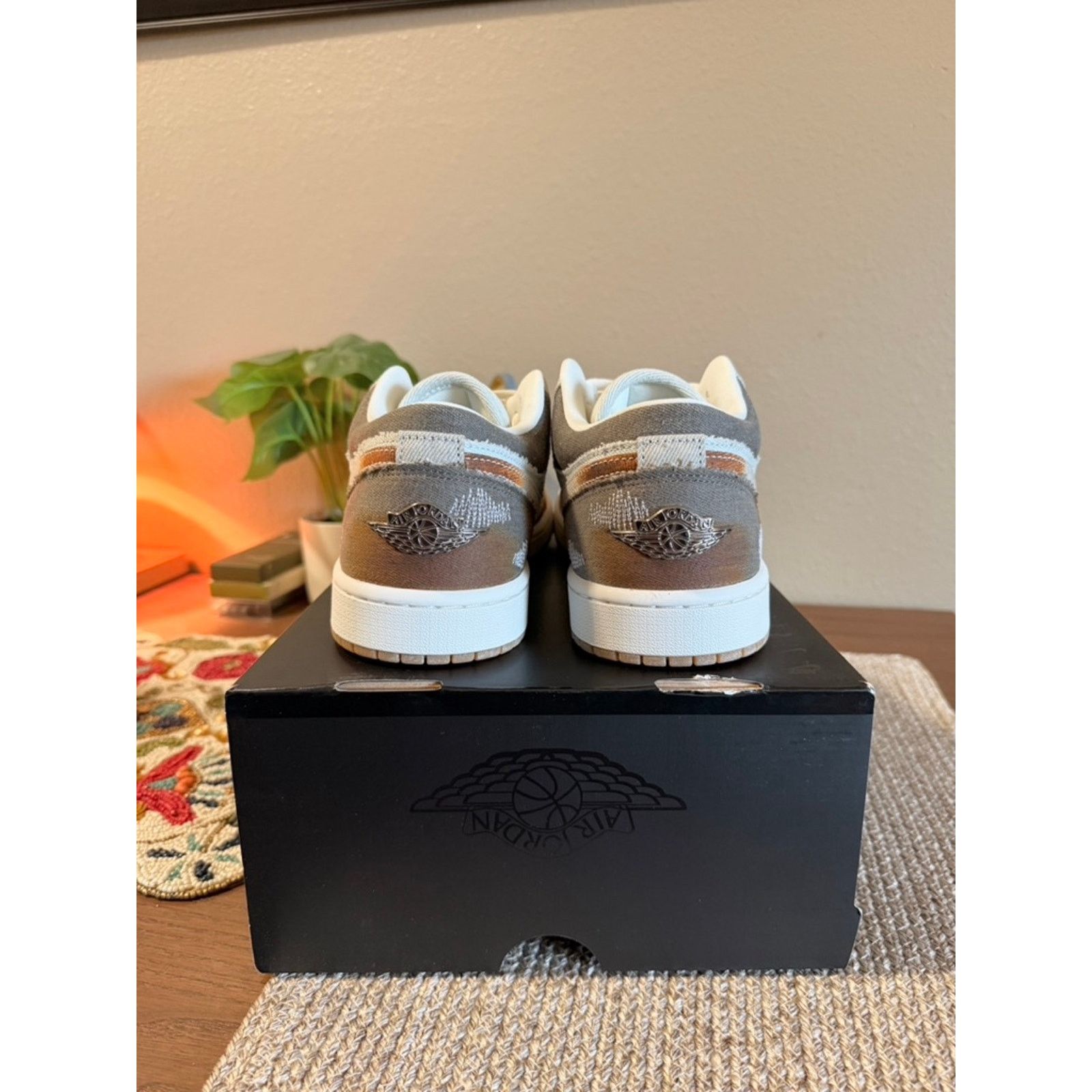 Jordan Brand × Nike Jordan 1 Low SE Multi-Color Sail Light Bone Canvas Patchwork Size US 11.5 / EU 44-45 - 4 Thumbnail