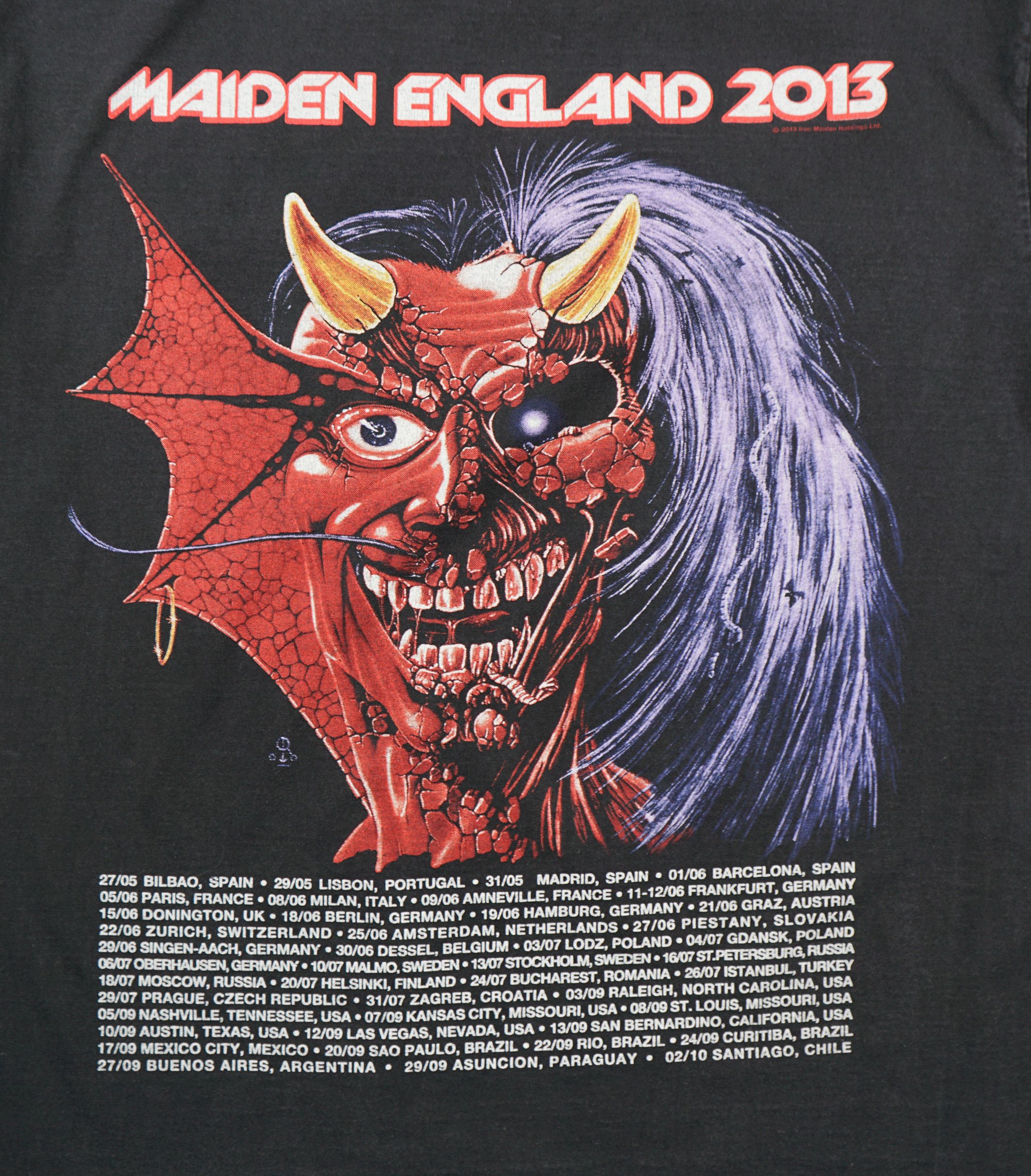 Band Tees × Vintage Vintage 2013 Iron Maiden Tour T-Shirt Size US M / EU 48-50 / 2 - 6 Thumbnail