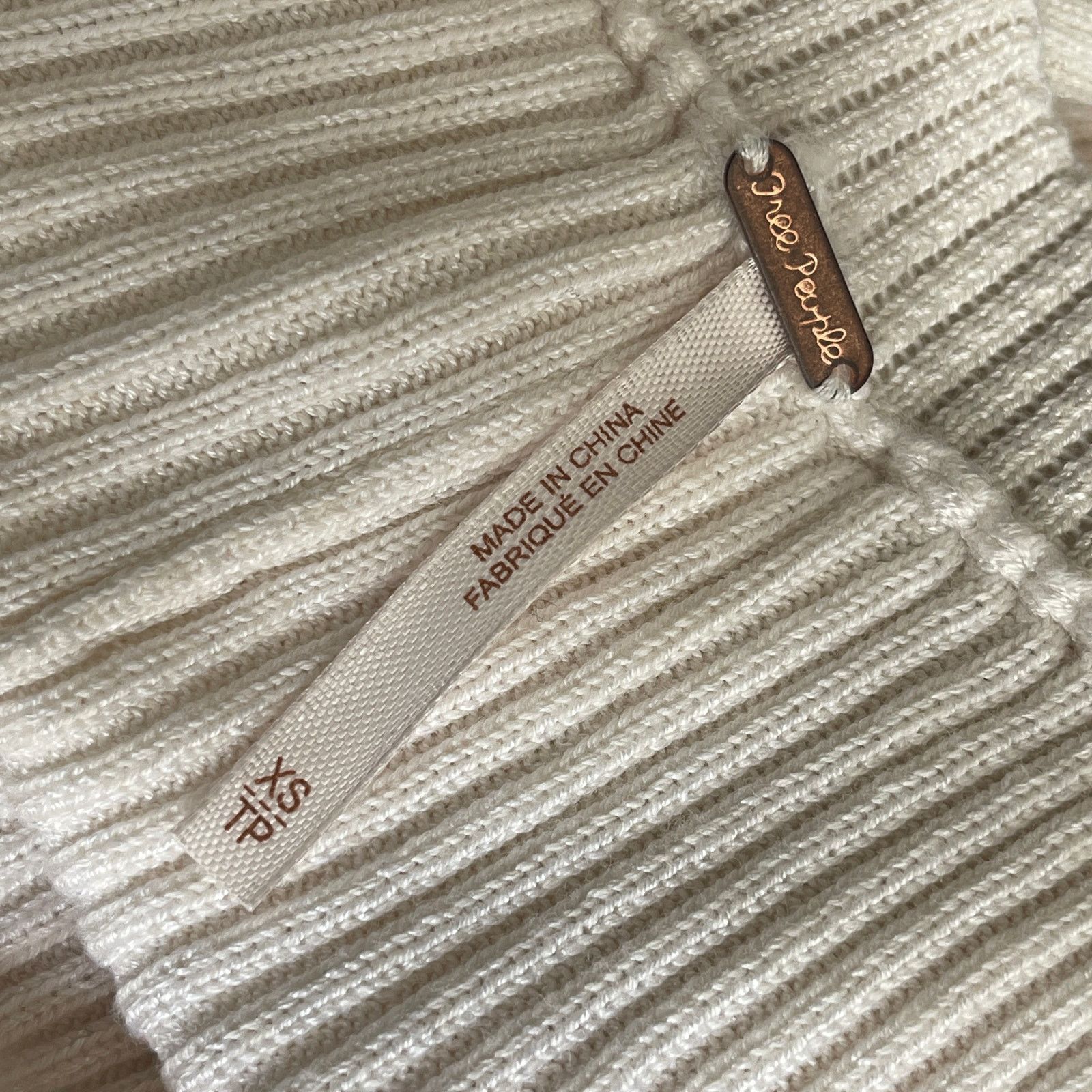 Free People Free People Cream Cotton Rib Knit Flare Lounge Pants Size XS Size 25" / US 0 / IT 36 - 2 Thumbnail