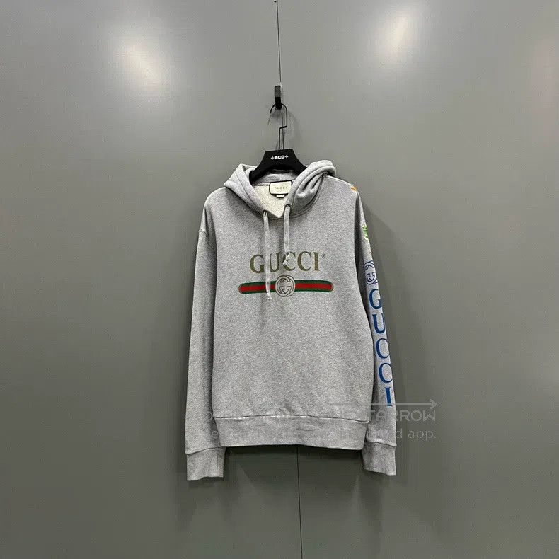 Gucci Gucci Grey belt logo hoodie Size US M / EU 48-50 / 2 - 1 Thumbnail