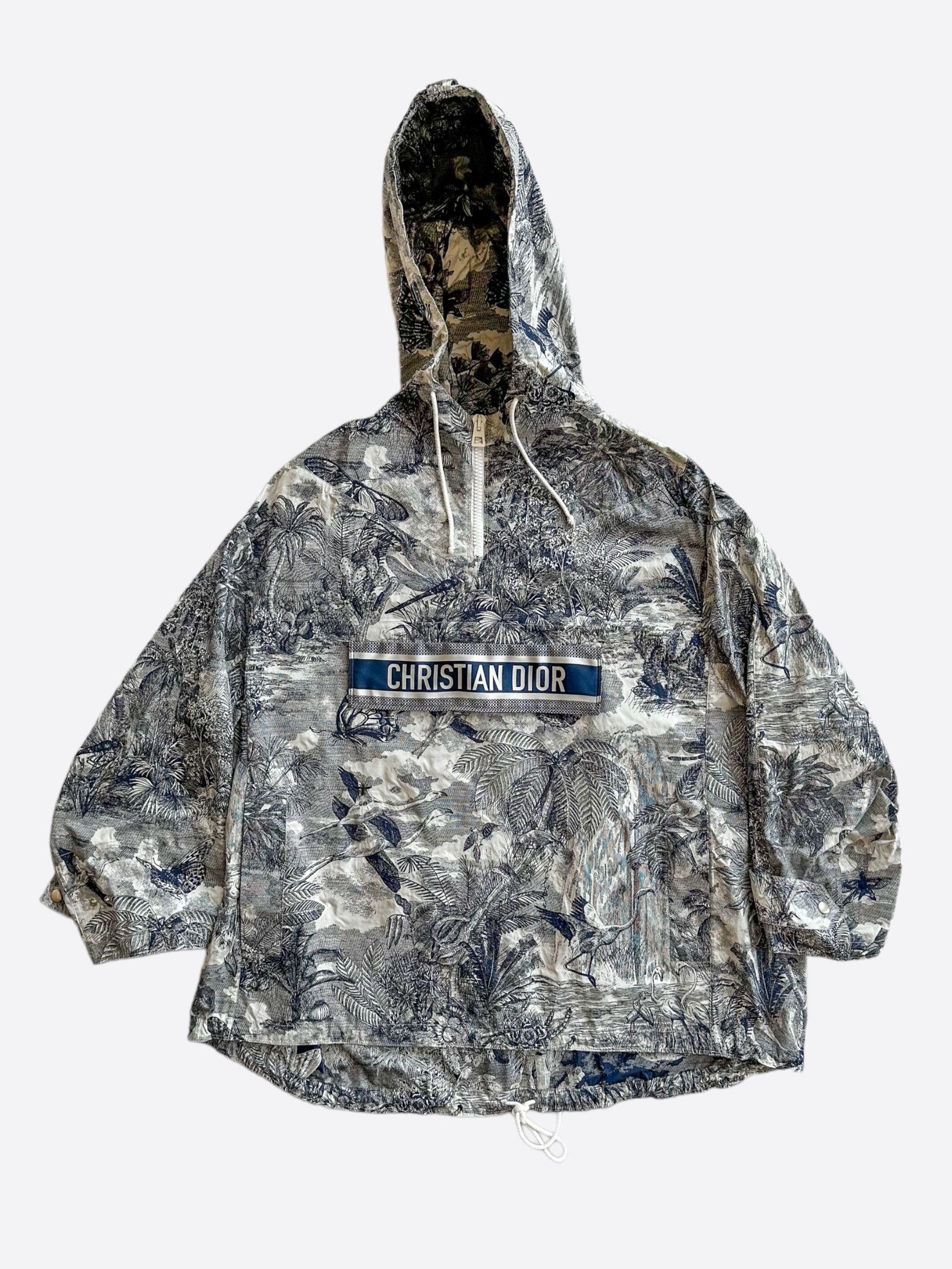 image of Disney Dior Navy Toile De Jouy Tropicalia Women's Oversized Anorak (Size Large)
