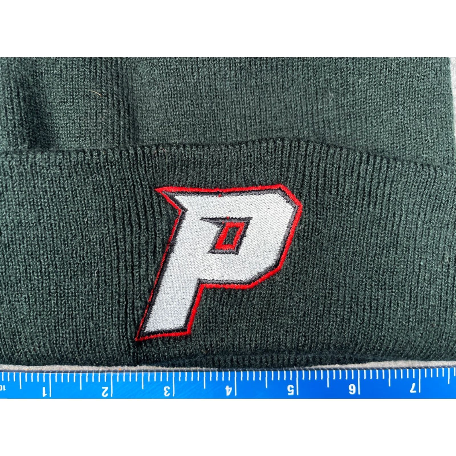 Port & Company P Logo Beanie Port & Company Knit Hat Adult One Size Green Embroidered Logo 100% Acrylic Mens Beanie Size ONE SIZE - 2 Thumbnail