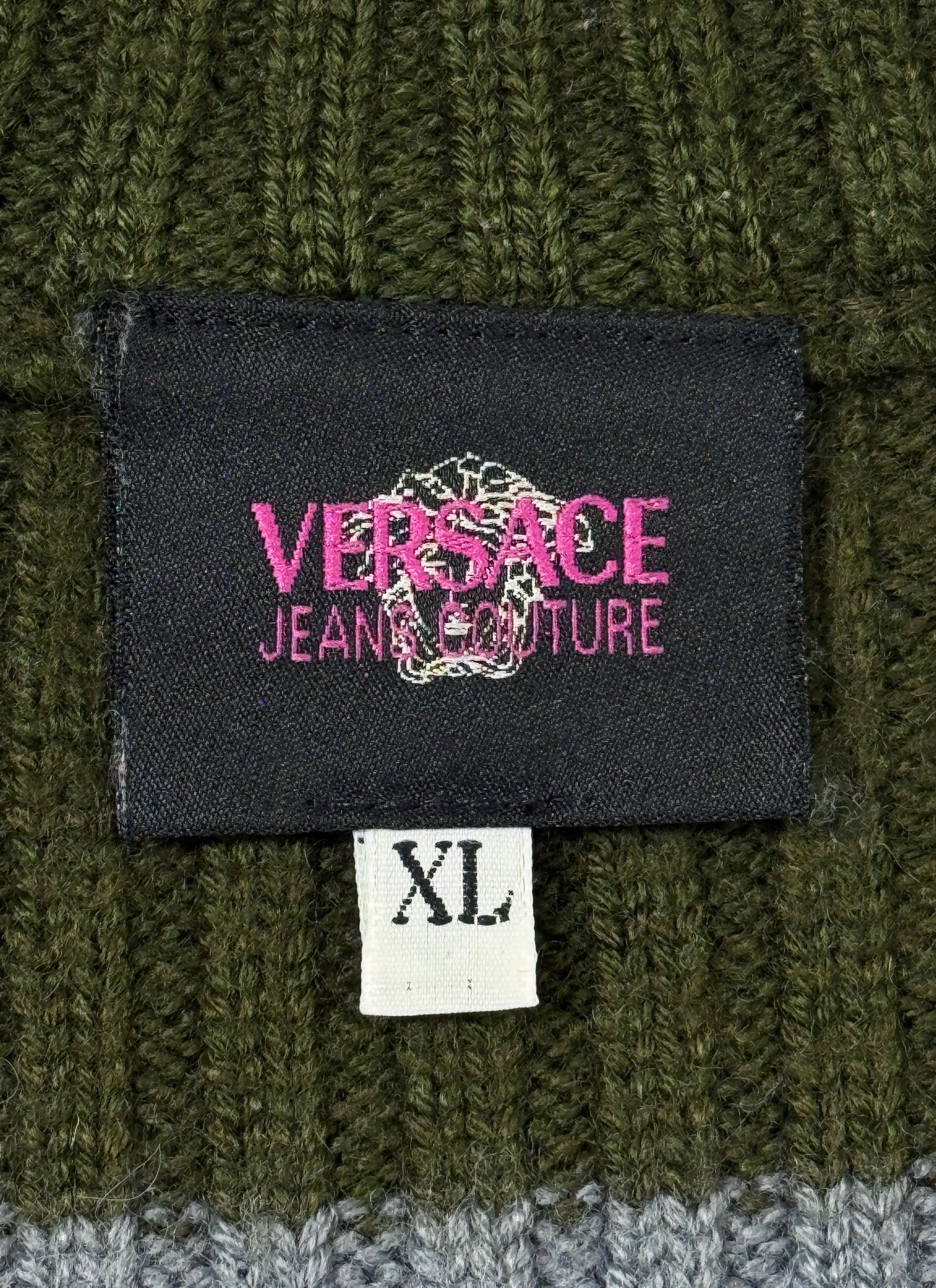Versace Jeans Couture Vintage Versace Jeans Couture Sweater Pullover 1/4 zip Size XL / US 12-14 / IT 48-50 - 6 Thumbnail