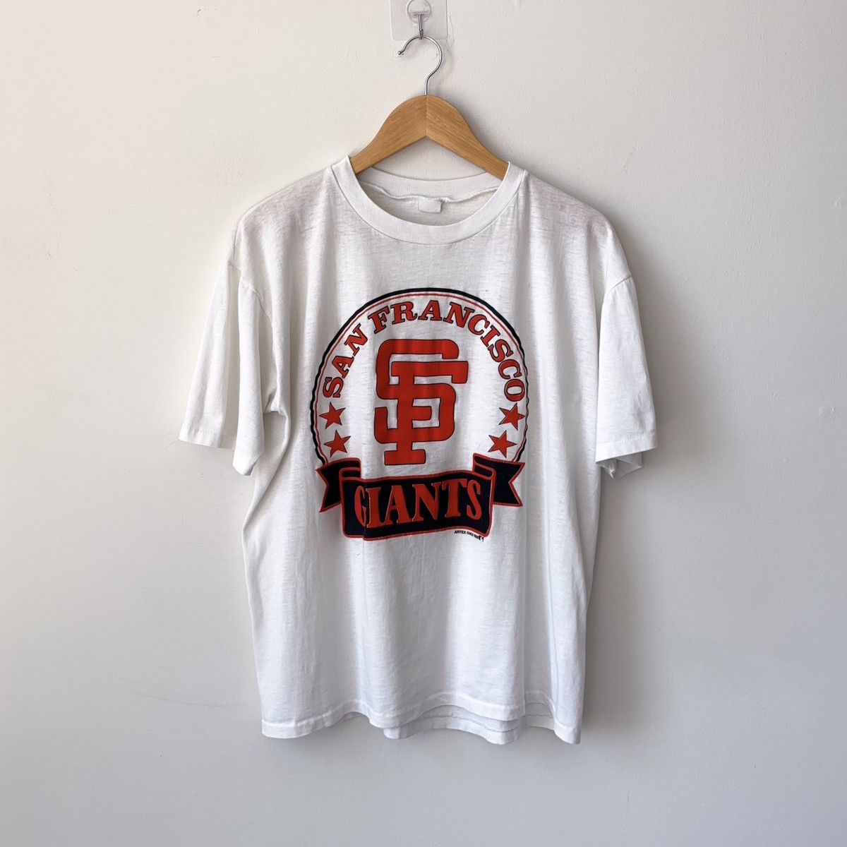 Vintage 80s San Fransisco SF Giants Paper Thin Burnout T-Shirt Size US L / EU 52-54 / 3 - 1 Thumbnail
