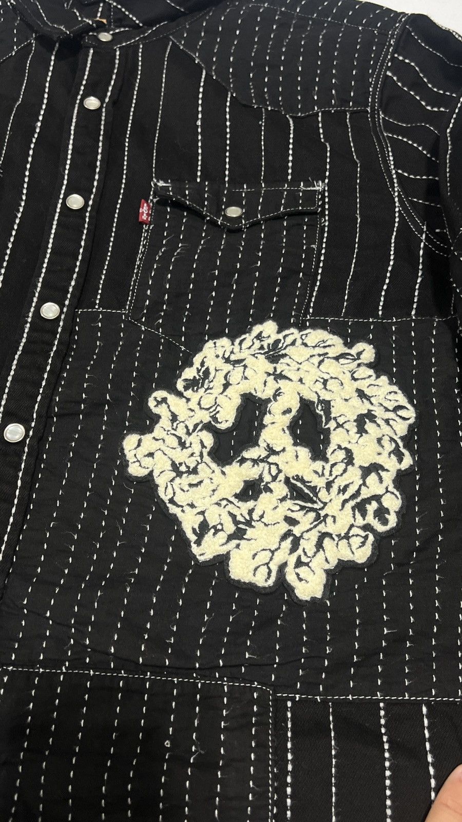 DENIM TEARS × Levi's Denim Tears Peace Patchwork Western Black Shirt Size US L / EU 52-54 / 3 - 4 Thumbnail