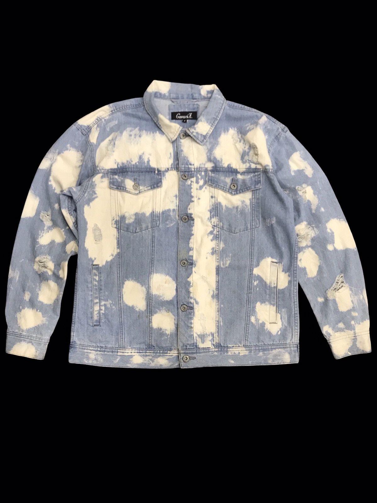 Japanese Brand 💥DENIM ART💥CavariA Rare Bleached Japan Trucker Denim F229 Size US XL / EU 56 / 4 - 1 Thumbnail