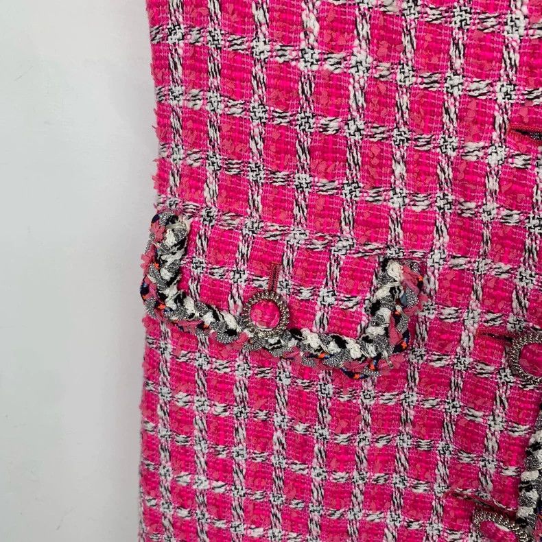 Chanel ChanelPink tweed sleeveless slim dress 2503-Nextarrow Size 4XL / US 24-26 - 4 Thumbnail