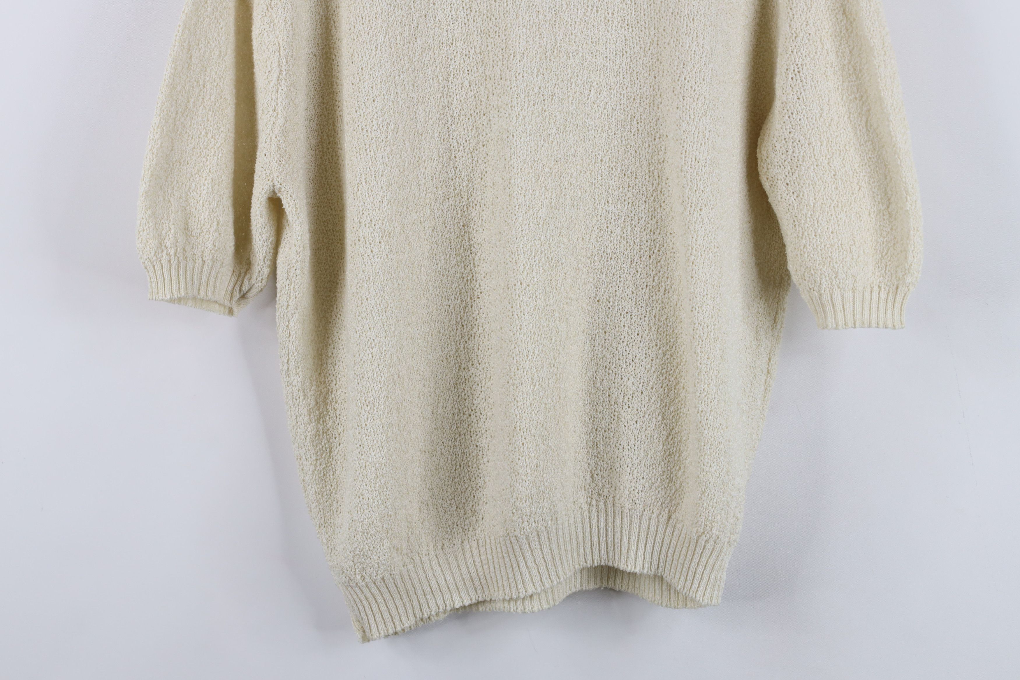 Vintage Vintage 50s 60s Streetwear Crochet Short Sleeve Sweater USA Size L / US 10 / IT 46 - 3 Thumbnail