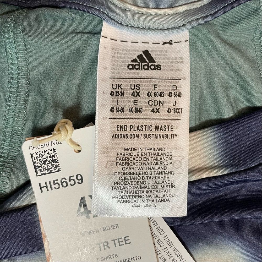 Adidas NWT New $85 Adidas & 11 HONORÉ Hazy Emerald T-Shirt Size 4X Size 4XL / US 24-26 - 4 Thumbnail