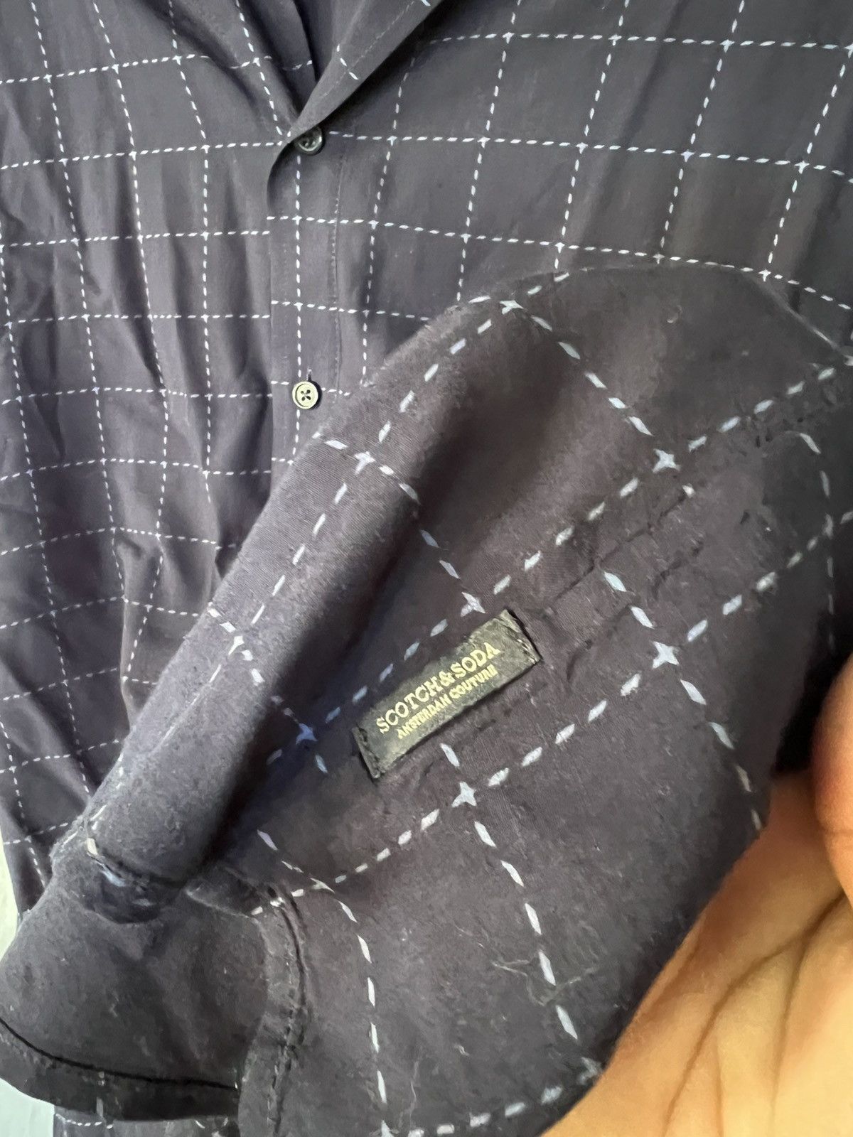 Scotch & Soda Scotch & Soda Navy Striped Shirt Size US L / EU 52-54 / 3 - 3 Thumbnail