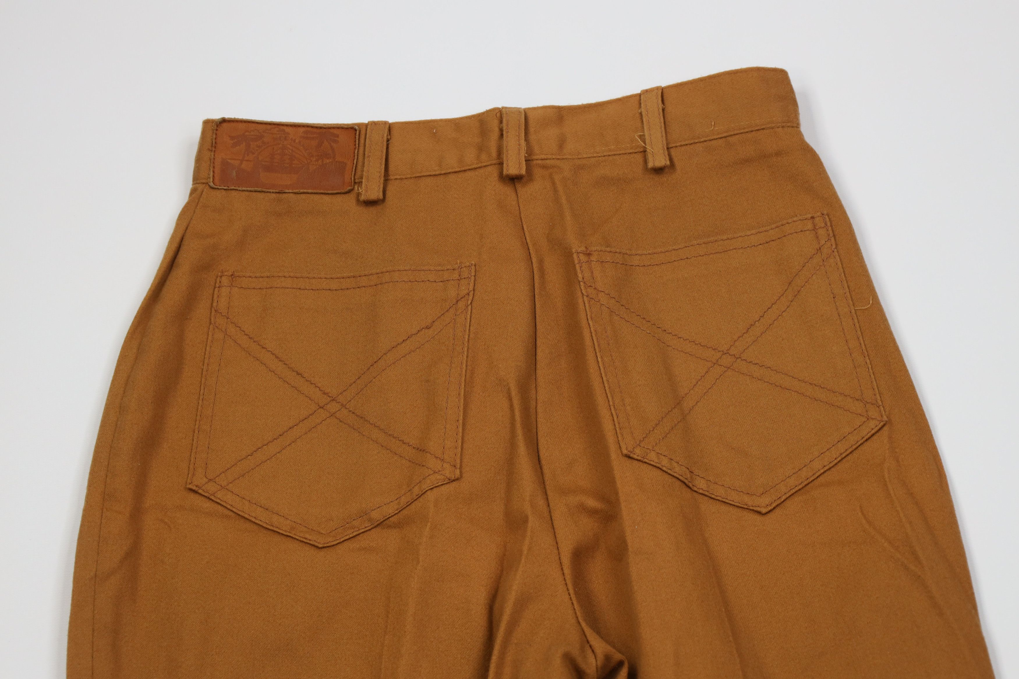Vintage AS IS Vintage 70s Streetwear Wide Leg Chino Pants Brown USA Size 28" / US 6 / IT 42 - 10 Thumbnail