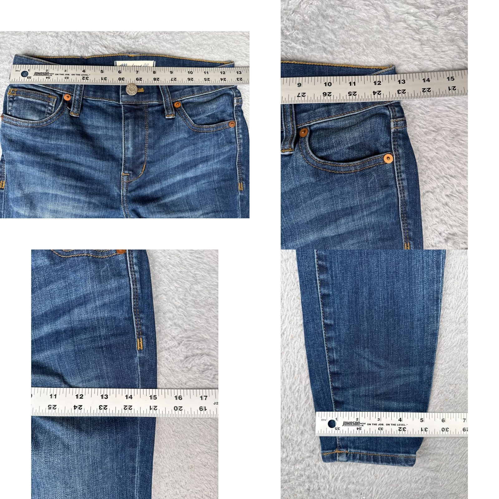 Madewell Madewell Jeans Womens 24 Blue Denim High Riser Skinny Cotton Blend Tapered 24x28 Size 42" / US 20 - 9 Thumbnail