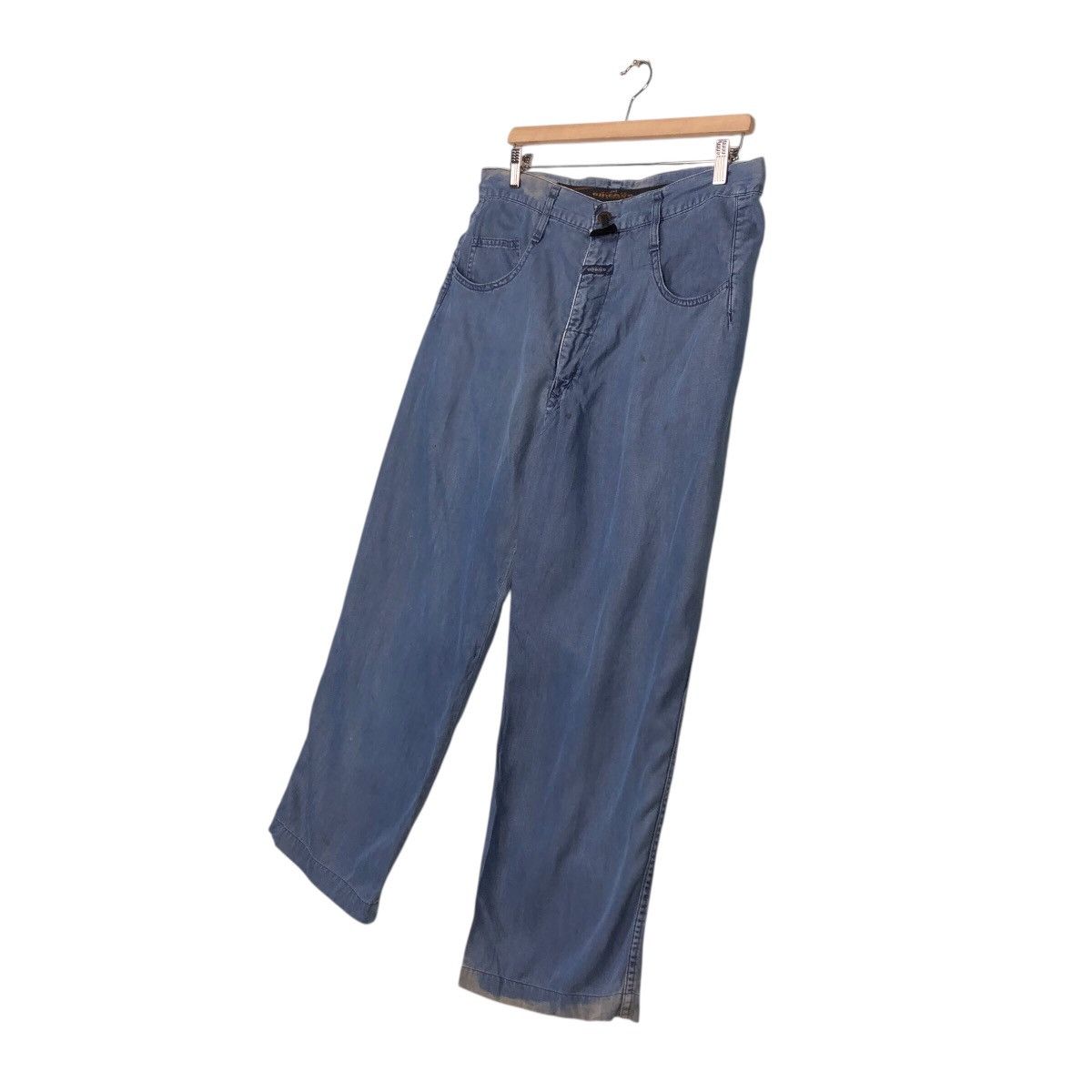 Marithe + Francois Girbaud French Workwear Blue Wide Pants – Marthe Girbaud Size 32" / US 10 / IT 46 - 3 Thumbnail