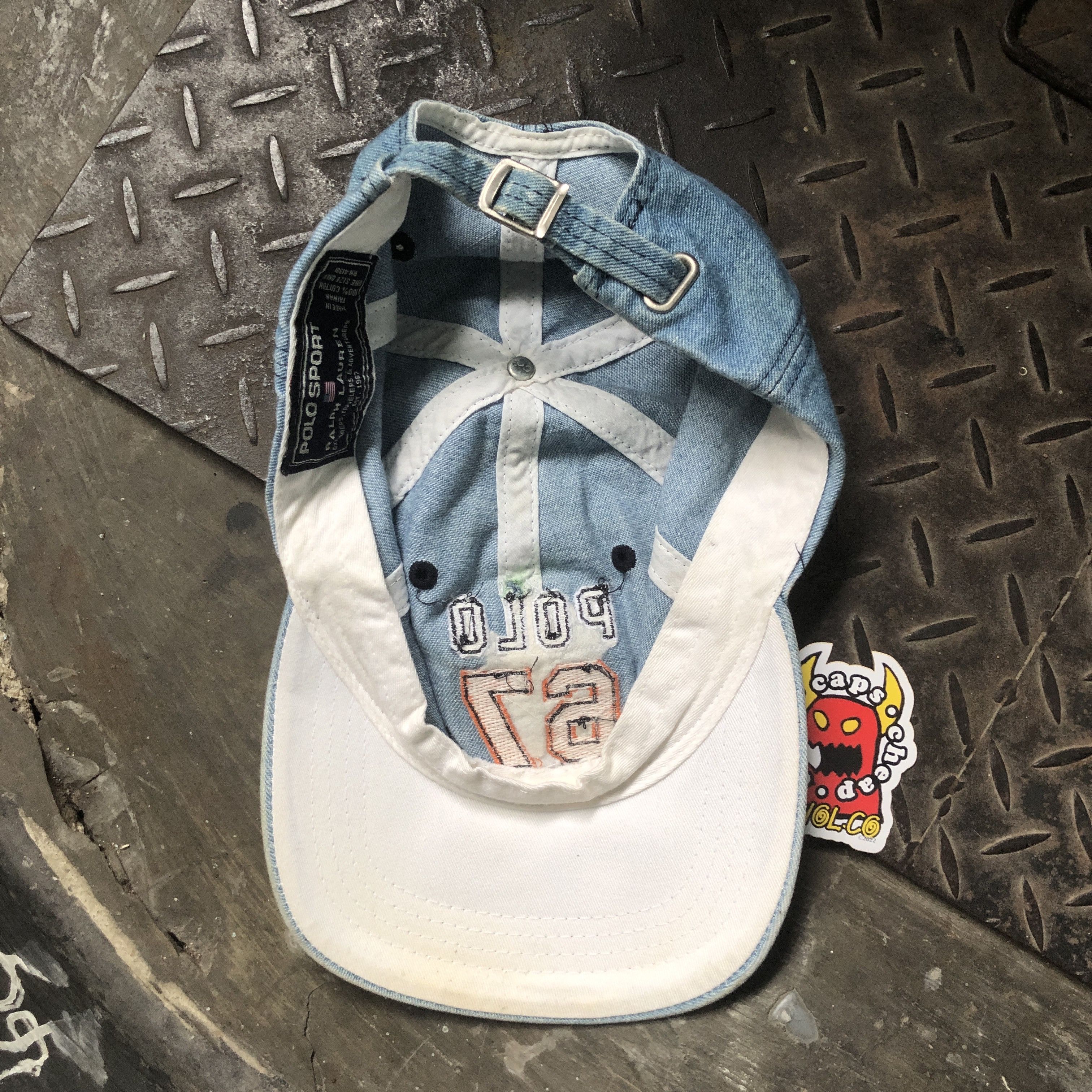 Polo Ralph Lauren Vintage 90s Polo Sport Ralph Lauren Denim Bluewashed Logo Size ONE SIZE - 6 Thumbnail
