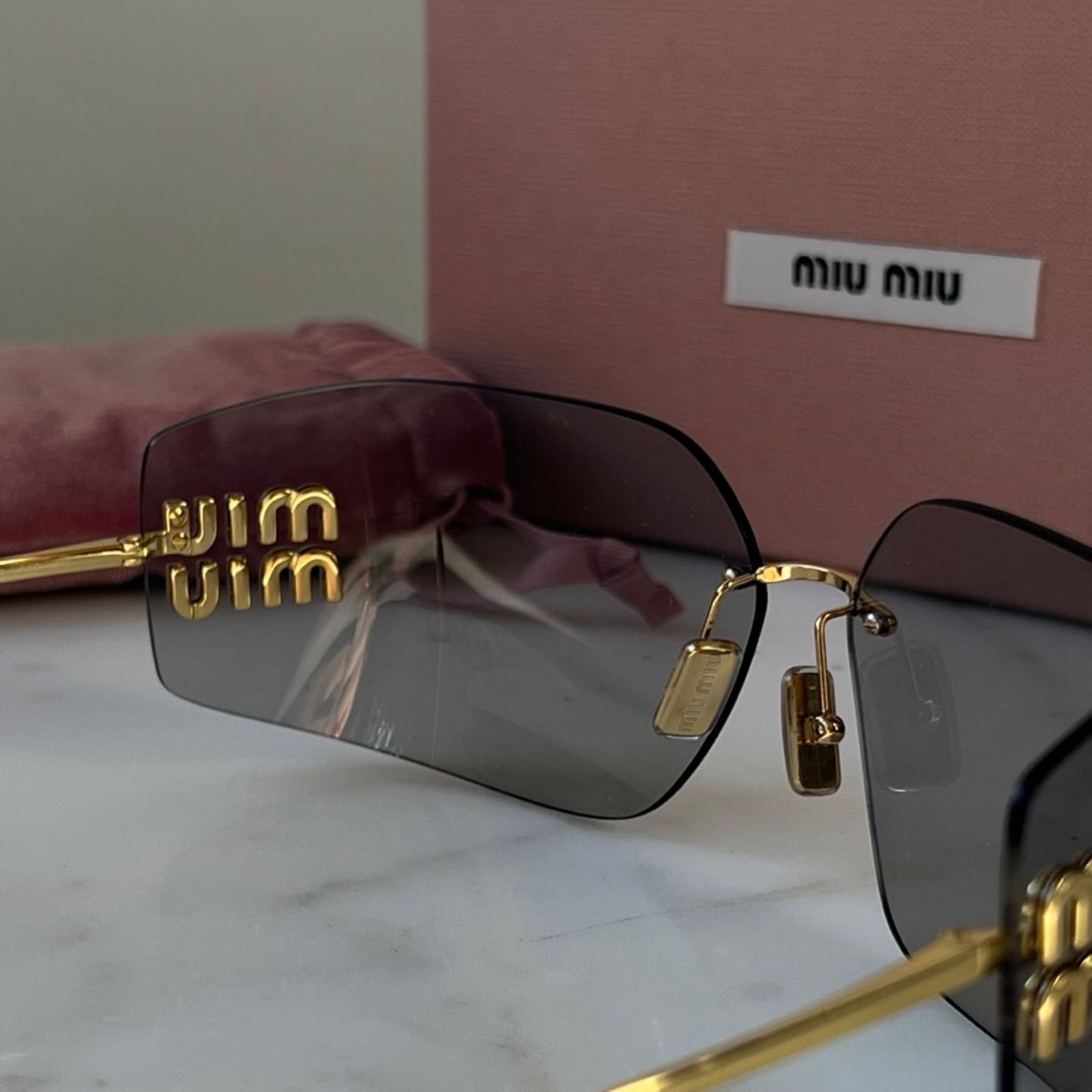Miu Miu NEW Miu Miu MU54YS Grey Mask Sunglasses Size ONE SIZE - 13 Thumbnail