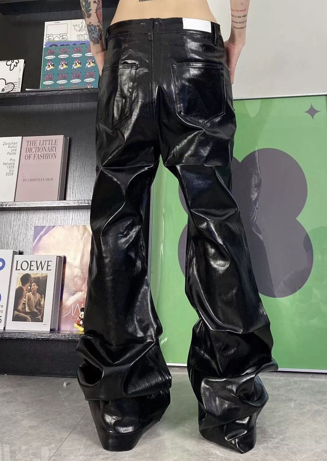 Japanese Brand × Vintage Retro punk y2k shiny flared pants Size US 30 / EU 46 - 4 Thumbnail