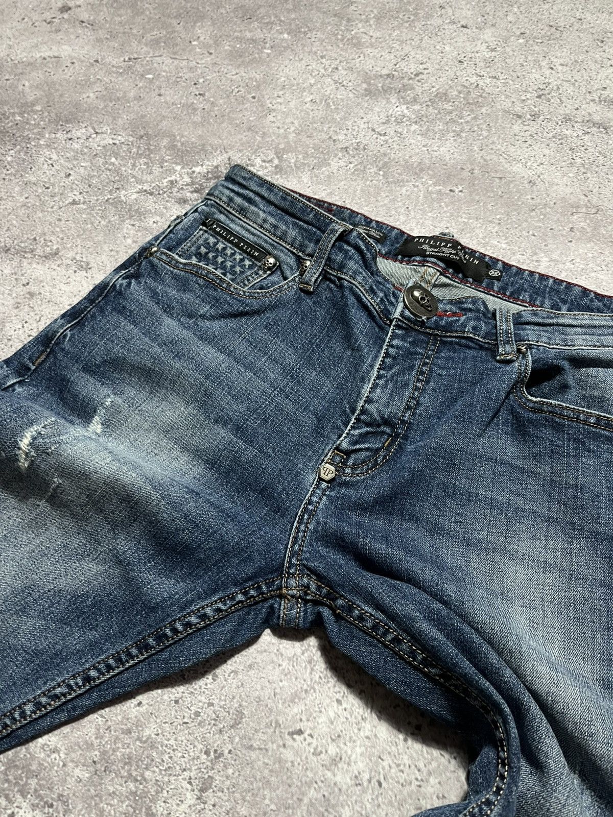 Philipp Plein Philipp Plein Cowboy ILLegal Fight Club Straight Cut Jeans Size US 32 / EU 48 - 6 Thumbnail