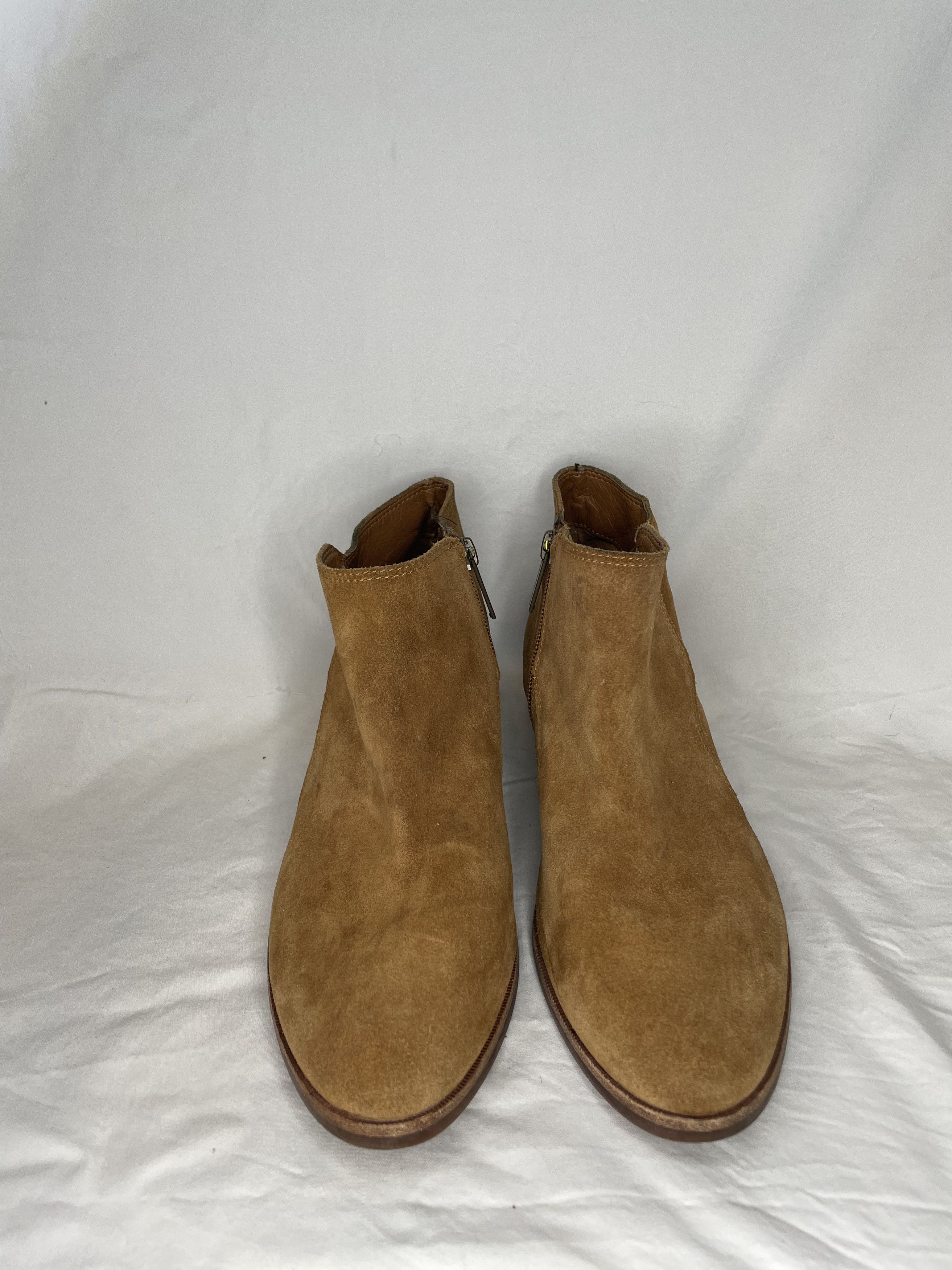 Gianni Valentino Gianni Bini Flat Ankle Booties Tan Suede Zip Size US 8 / IT 38 - 1 Thumbnail