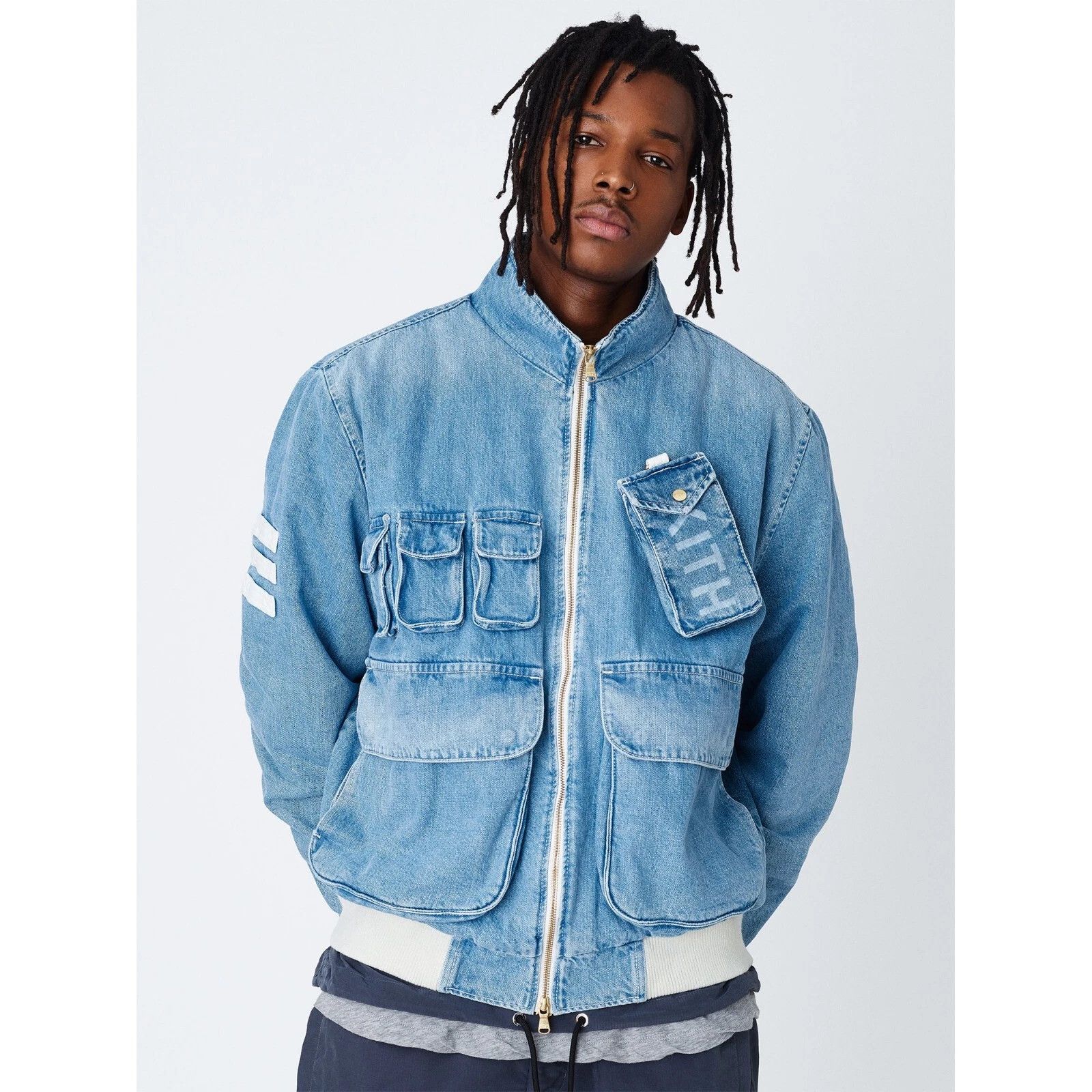 Kith Kith Denim Aviation Bomber Jacket Hosu 2.0 Wash Size US XL / EU 56 / 4 - 20 Thumbnail