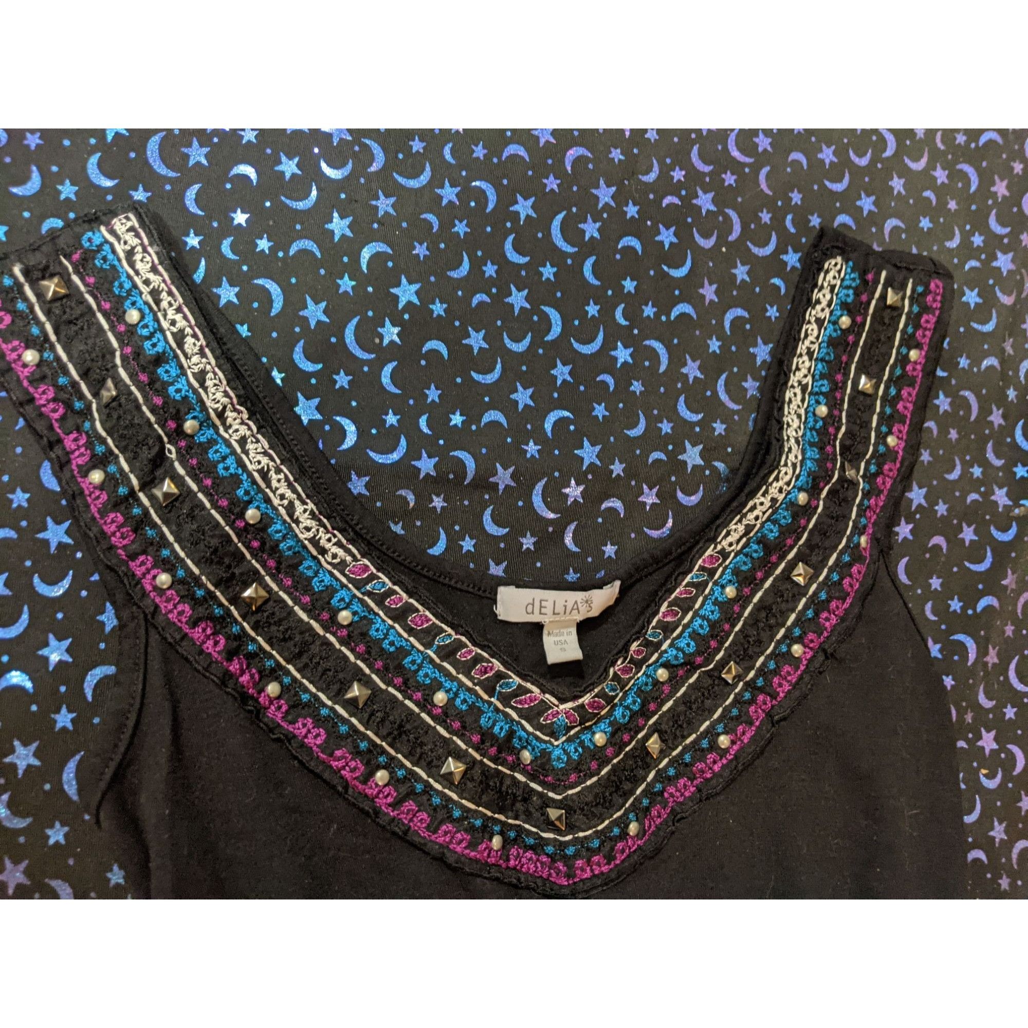 Other Delia's Black And Blue Fancy Collared Dress Size S / US 4 / IT 40 - 5 Thumbnail
