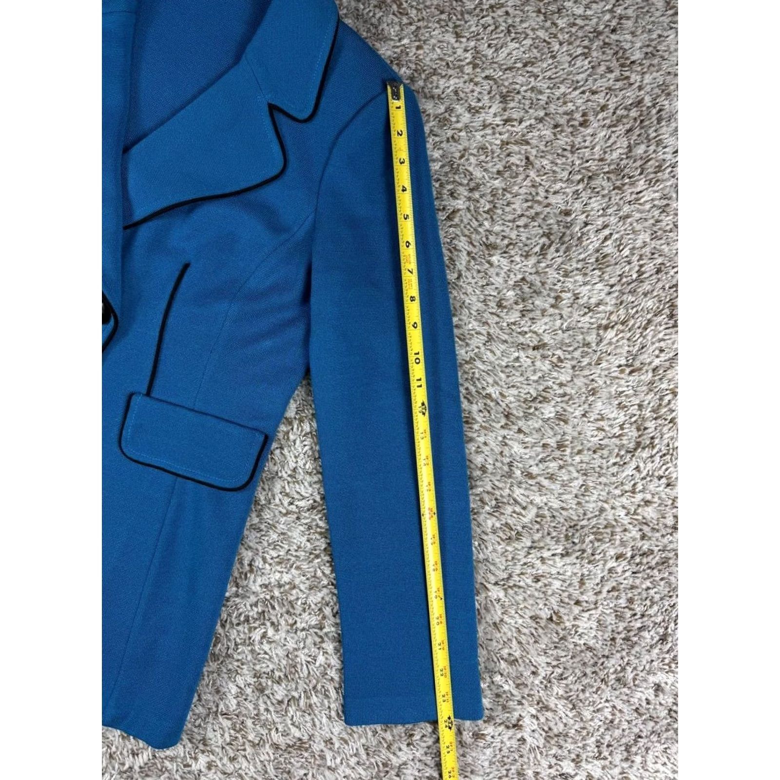 St. John St. John Santana Knit Blazer Jacket Blue Black Trim Size 6 USA Womens Size M / US 6-8 / IT 42-44 - 6 Thumbnail