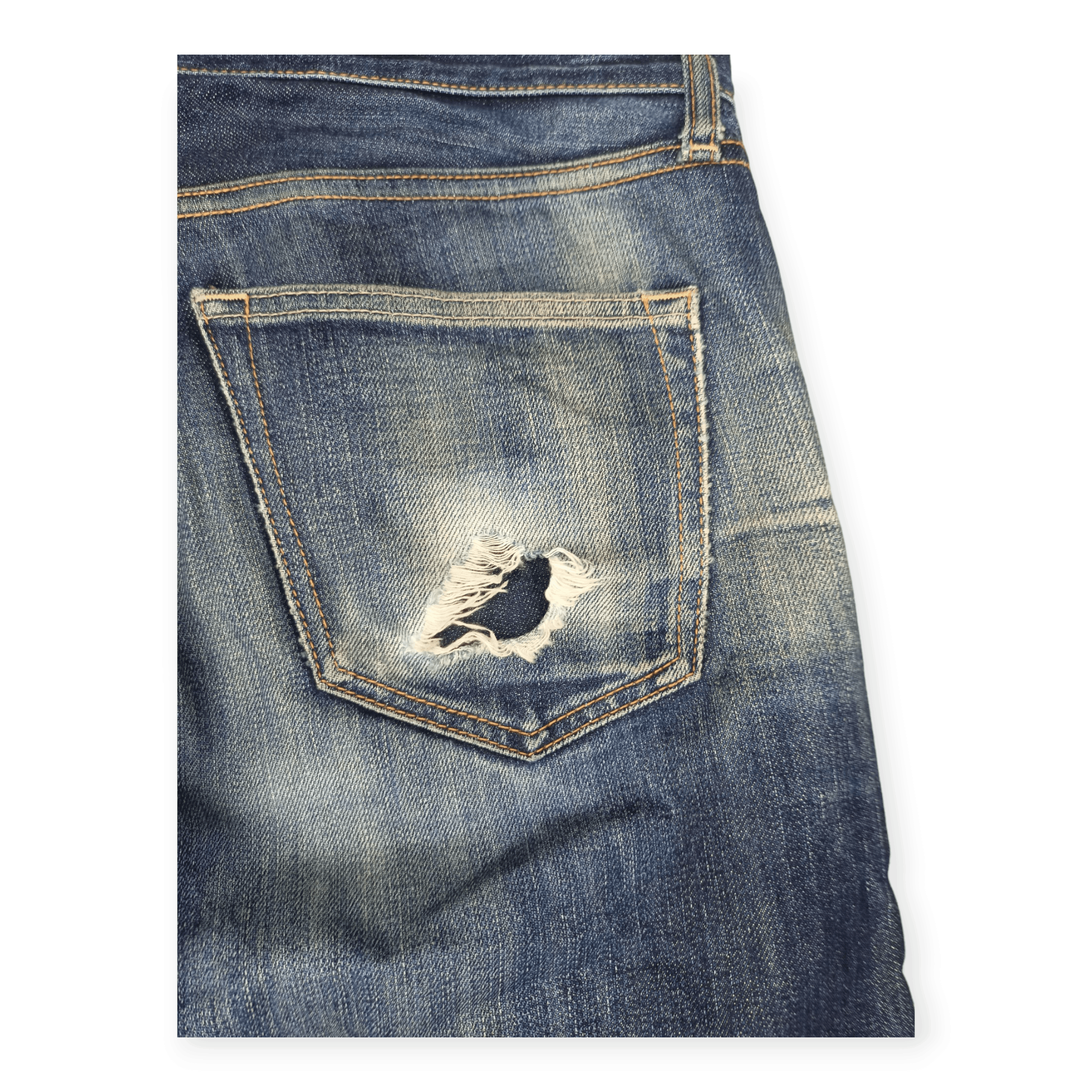 Uniqlo Vintage Uniqlo Selvedge Distressed Faded Jeans Size US 33 - 15 Thumbnail