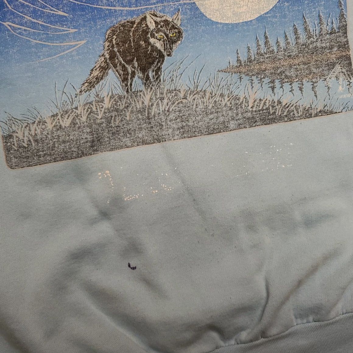 Vintage VINTAGE Wolf Sweatshirt Mens XL Blue Eagle Nature Raglan Crewneck Made in Canada Size US XL / EU 56 / 4 - 3 Thumbnail