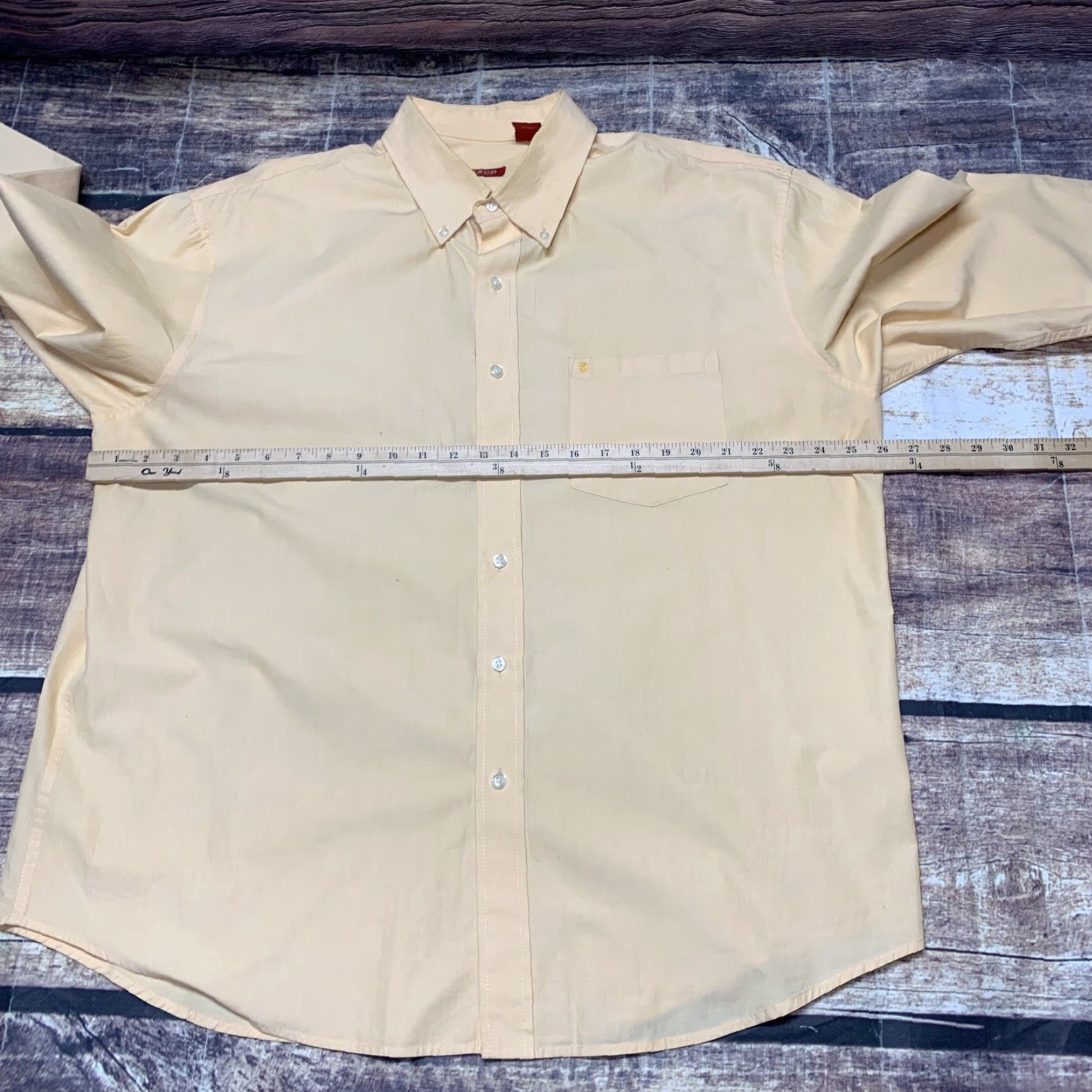 Izod IZOD Shirt Mens Yellow Gold XL Long Sleeve Button-Up Casual Plaid Logo Pocket - Regular Fit Size US XL / EU 56 / 4 - 5 Thumbnail