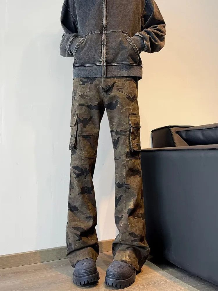 Vintage Cyber Y2K Streetwear Camouflage Slim Flare Jeans Size US 30 / EU 46 - 3 Thumbnail