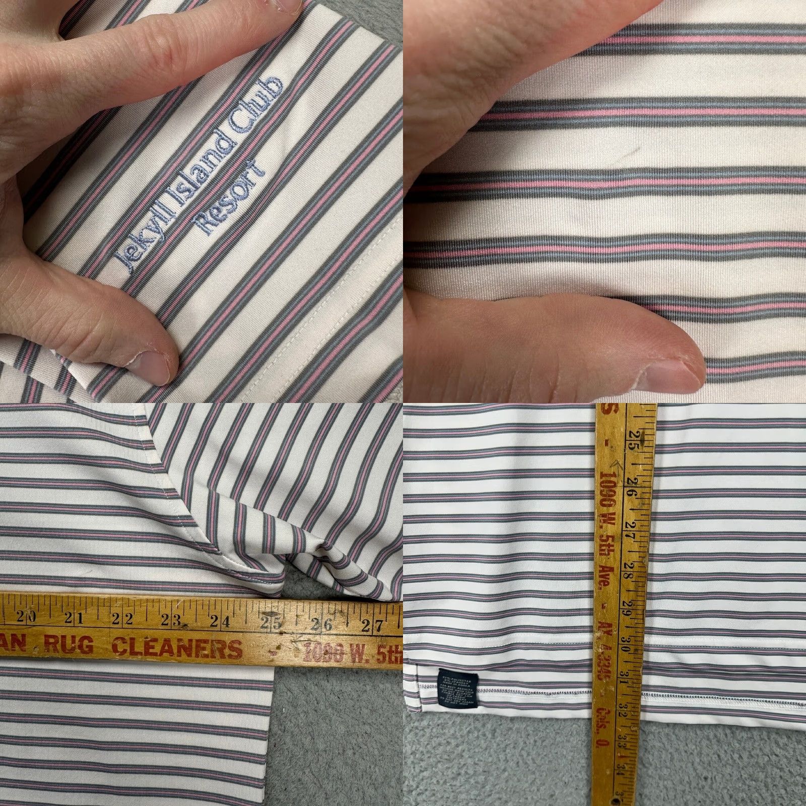 Vintage VINTAGE Turtleson Golf Polo Shirt Mens XL Grey Pink Striped Athletic Stretch Rugby Polo Adult Short Sleeve Golfing Golfer Casual Preppy Size US XL / EU 56 / 4 - 8 Thumbnail