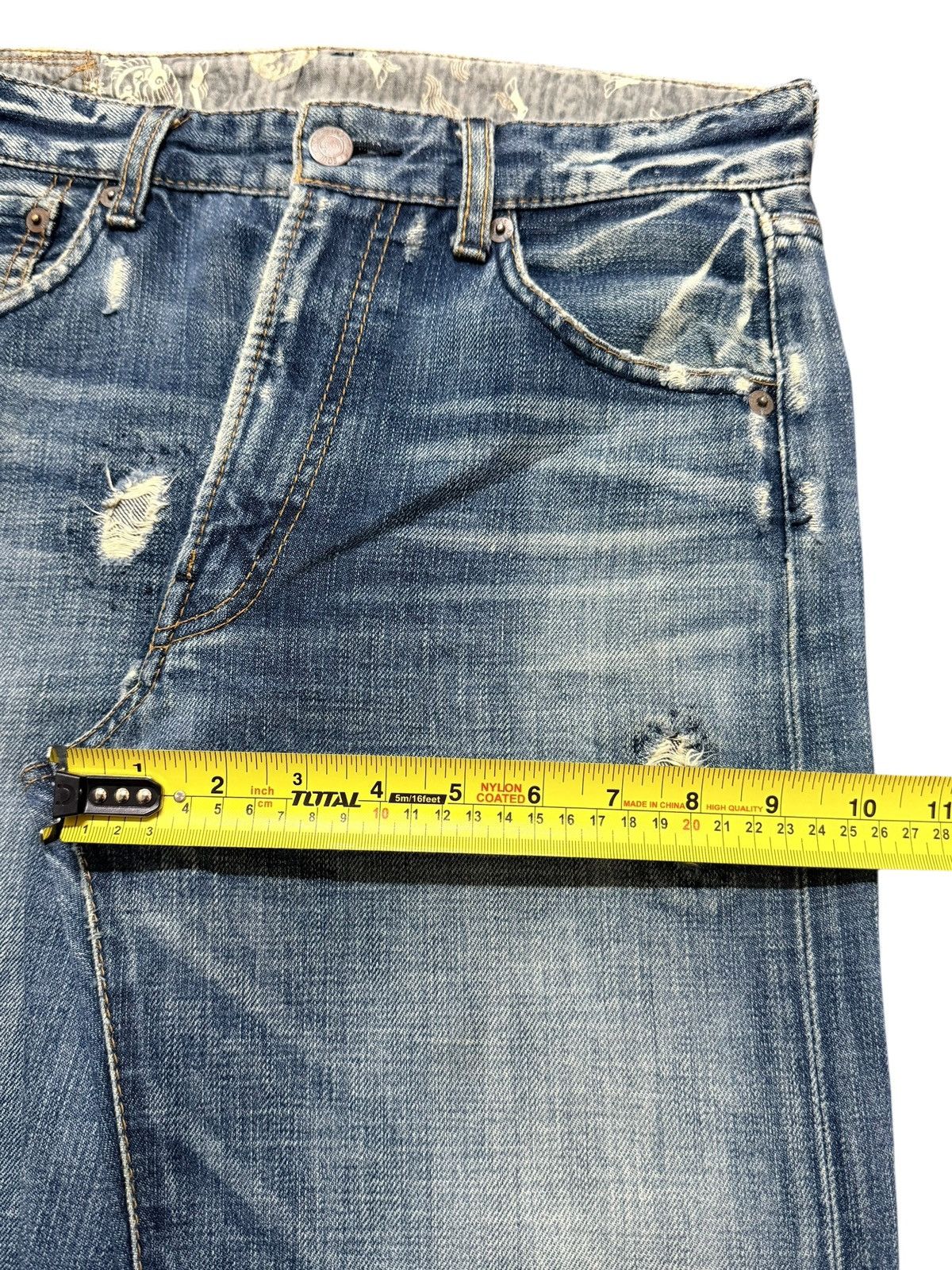 Sugar Cane Vintage Japanese Brand Faded Wash Clawmark Distress Loose Size US 29 - 15 Thumbnail