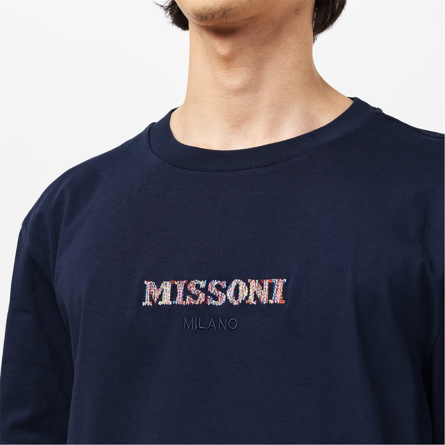 Missoni o1g2r1mq0426 Embroidered Logo T-Shirt in Navy Size US XXL / EU 58 / 5 - 4 Thumbnail
