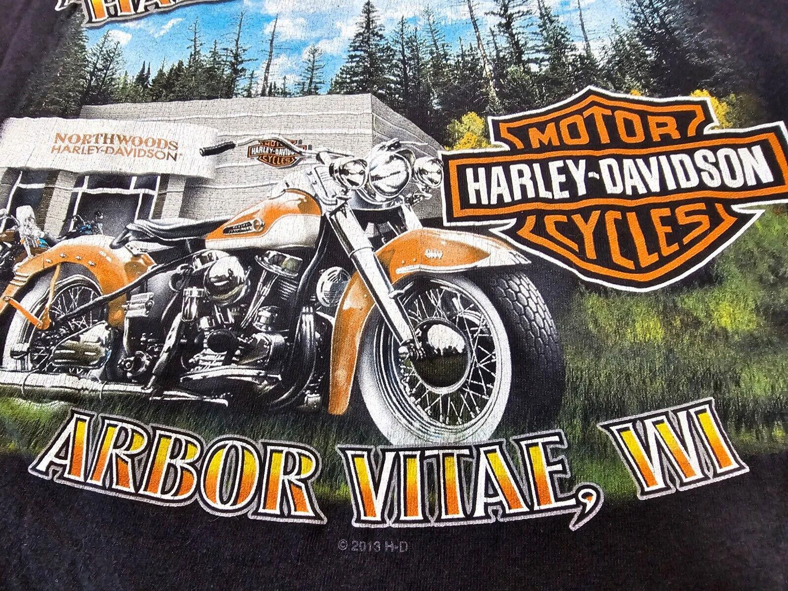 Harley Davidson 2013 Harley Davidson Northwoods Arbor Vitae WI TEE Black SM Size US S / EU 44-46 / 1 - 2 Thumbnail