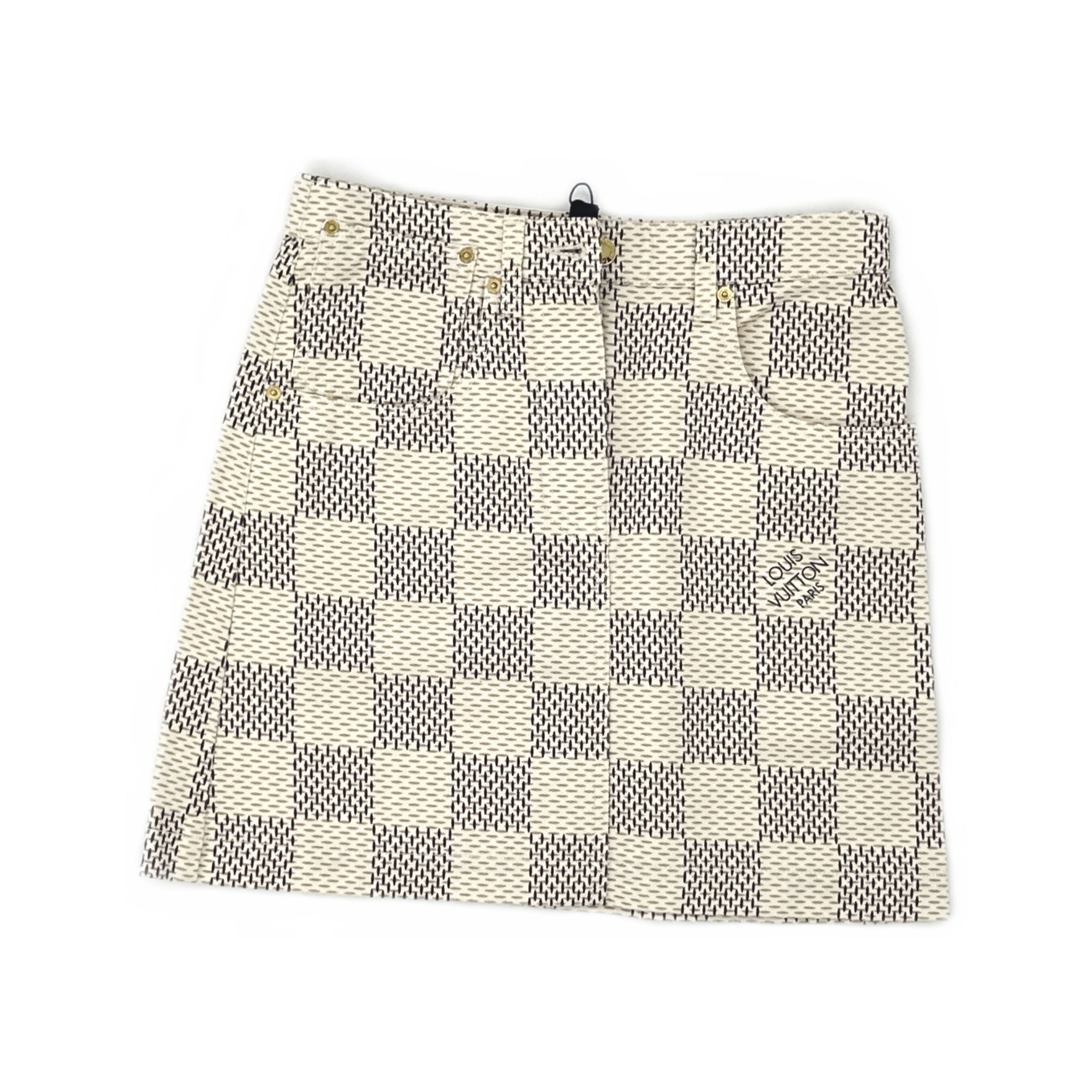 Louis Vuitton Louis Vuitton Damier Cotton Mini Skirt Size 36 Size 26" / US 2 / IT 38 - 1 Thumbnail
