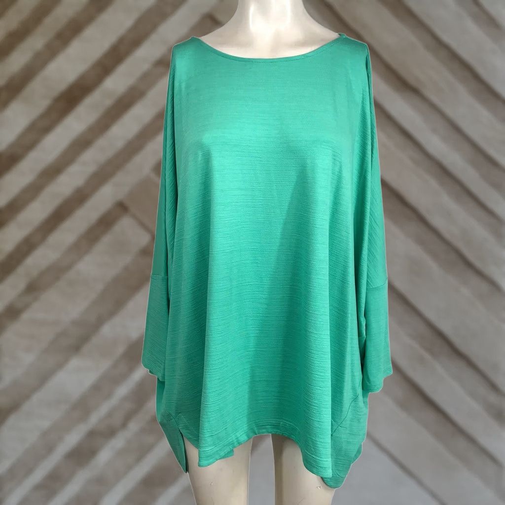 J. Jill J. Jill Wearever Mint Green Slub Knit Boat Neck Tunic Top Large 3/4 Sleeve Size L / US 10 / IT 46 - 1 Thumbnail
