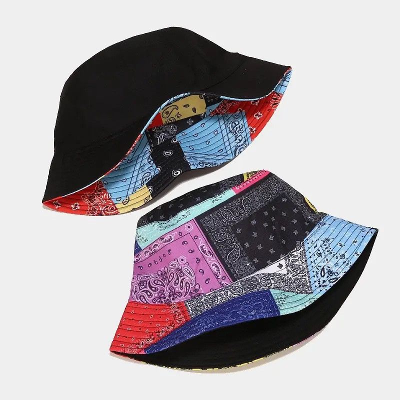 Japanese Brand Bandana Paisley Patchwork Pattern Bucket Hat Multicolor Size ONE SIZE - 3 Thumbnail