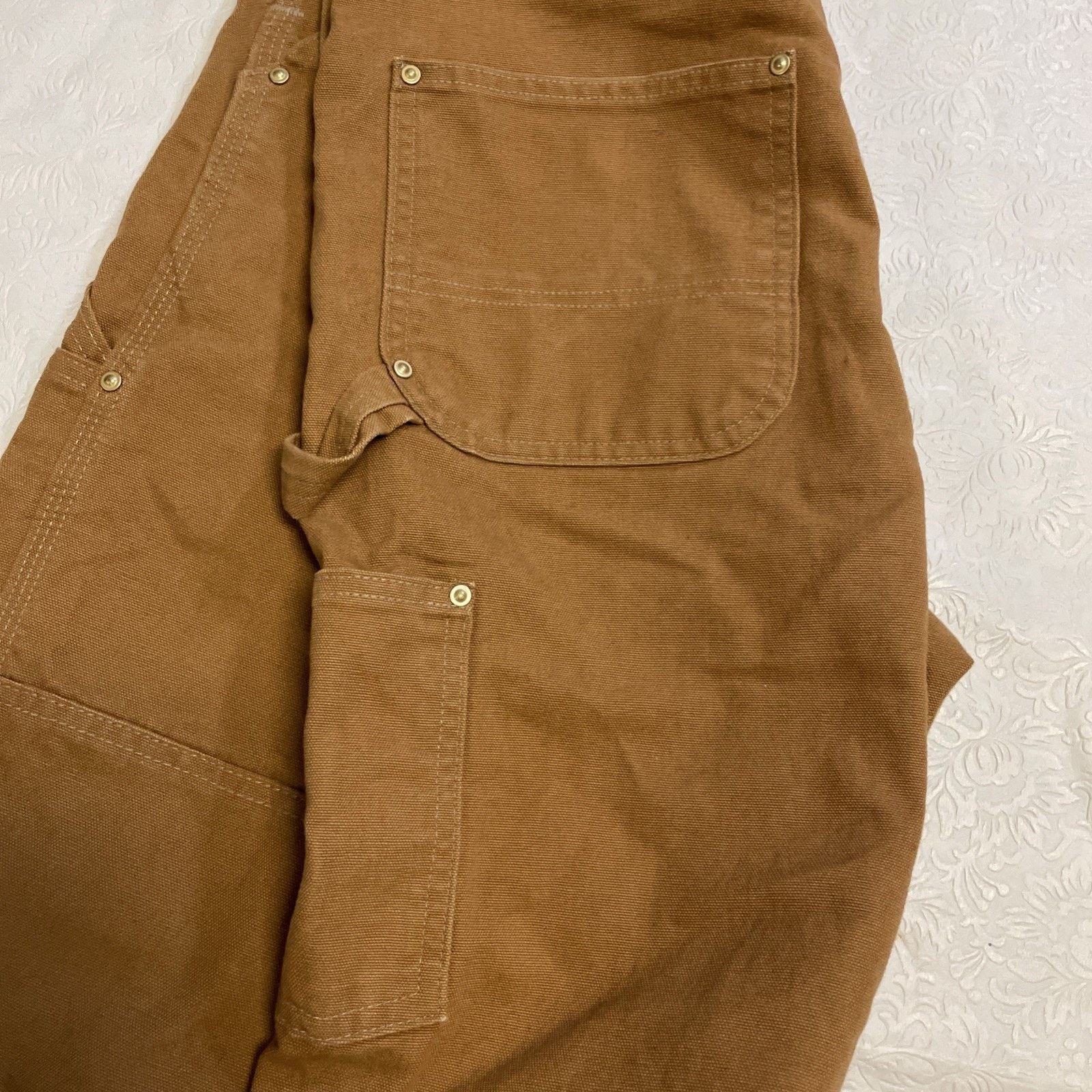 Carhartt Carhartt Mens Bib Work Overalls 36x30 Relaxed Fit Brown Size US 36 / EU 52 - 11 Thumbnail