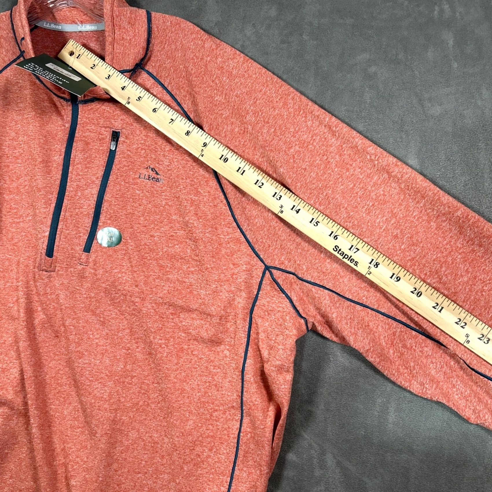 Vintage L.L.Bean Quick-Dry Trail 1/4 Zip Pullover Men XXL Tall Mahogany Heather Orange NWT Size US XXL / EU 58 / 5 - 7 Thumbnail