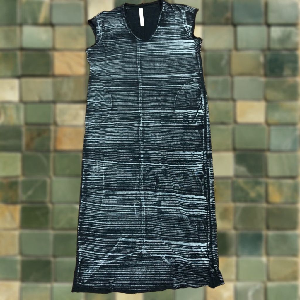 Vintage Raquel Allegra 2 Maxi Tie Dye Dress Sleeveless V-Neck Women's Black MINT Size XS / US 0-2 / IT 36-38 - 1 Thumbnail