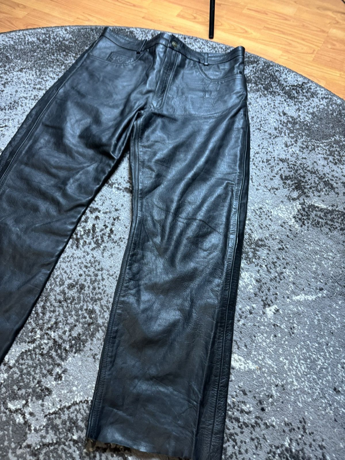 Genuine Leather × Vintage Avantgarde Leather Bikers Spirit Motors Opium Vintage Y2K Size US 35 - 2 Thumbnail