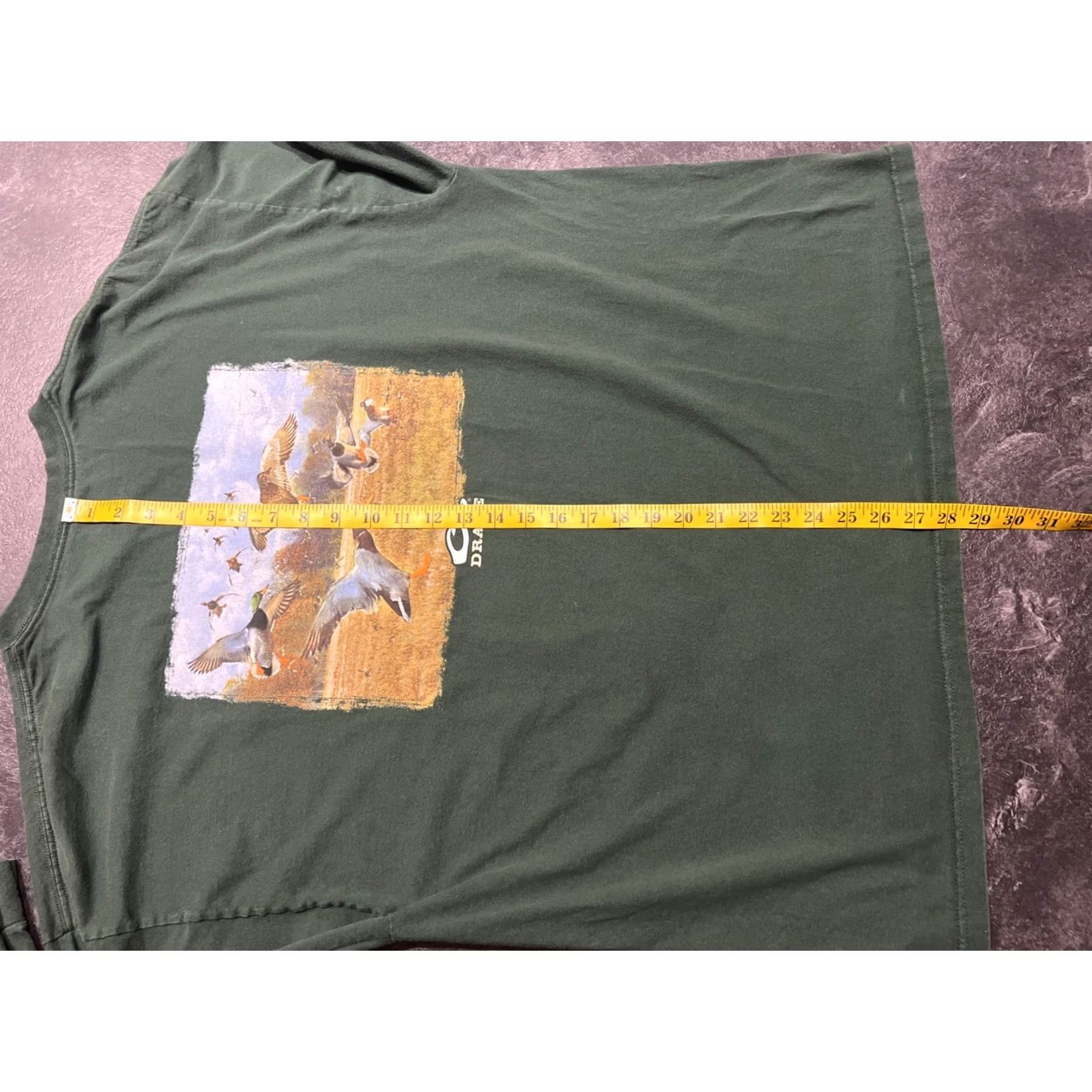 Vintage Drake T-Shirt Green Long Sleeve Duck Hunting 2XL Mens Crew Neck Gildan Ultra Cotton Mississippi Flyway Series Size US XXL / EU 58 / 5 - 5 Thumbnail