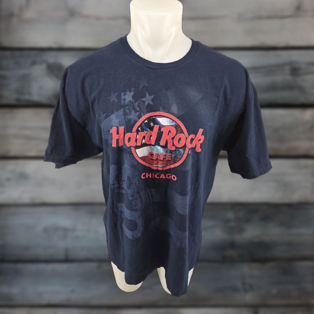 Hard Rock Cafe Hard Rock Cafe Shirt Adult XL Short Sleeve Chicago Blue Shirt Men T-Shirt Logo Rock Size US XL / EU 56 / 4 - 1 Thumbnail