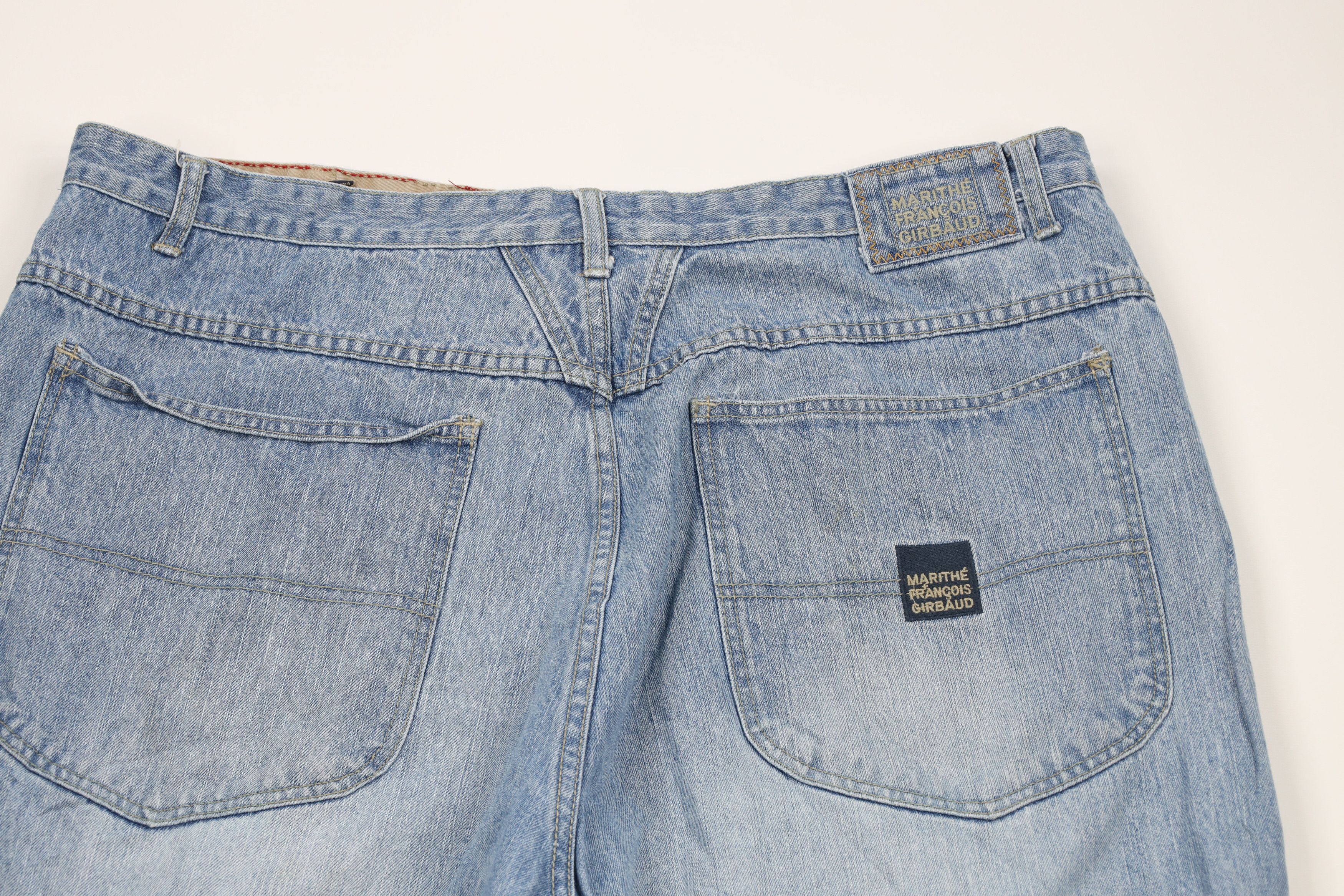 Marithe + Francois Girbaud × Vintage Vintage 90s Marithe Francois Girbaud Spell Out Jeans Blue Size US 42 / EU 58 - 10 Thumbnail