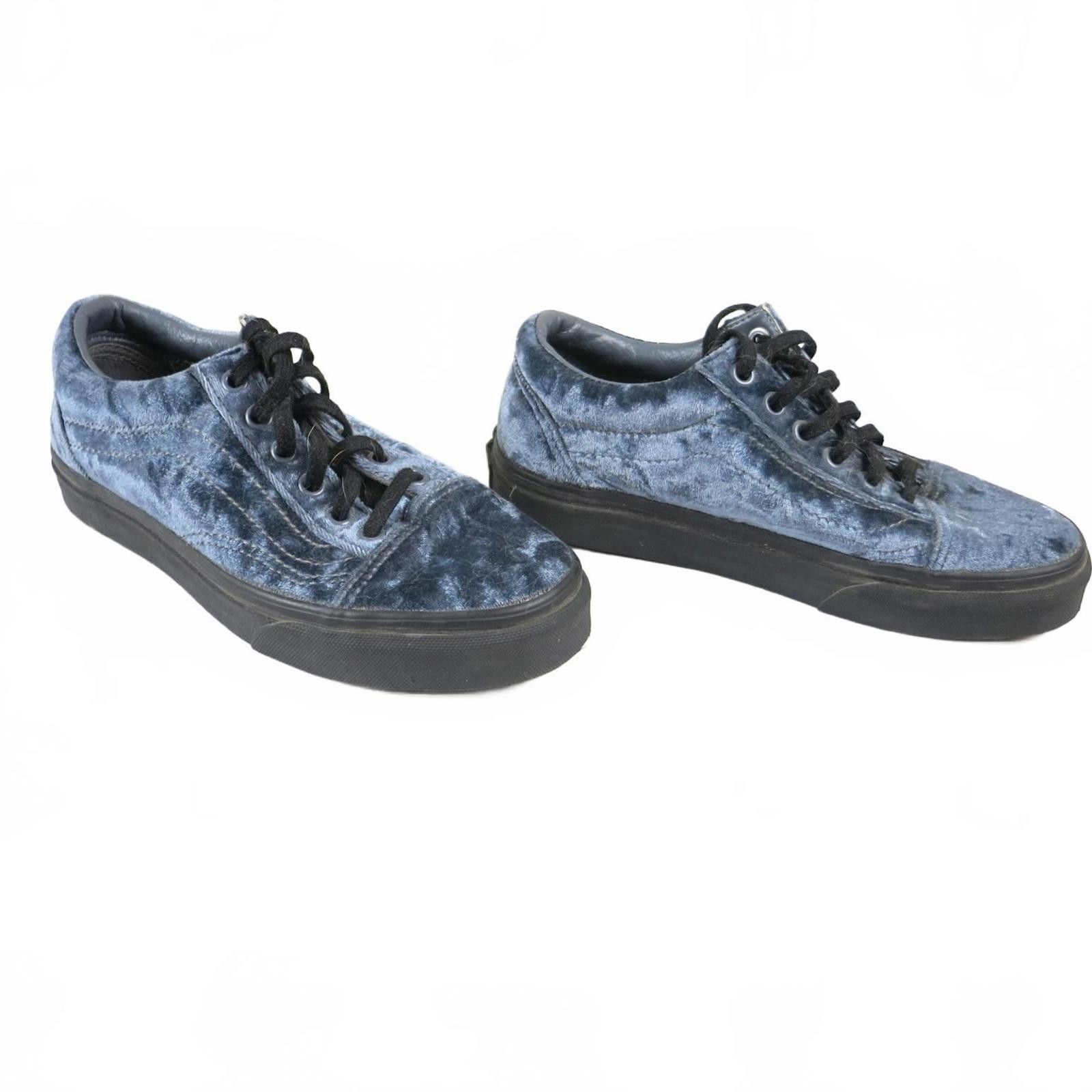 Vans Women's 5 Vans Old Skool Grey-Black Velvet Sneakers Size US 5 / IT 35 - 3 Thumbnail