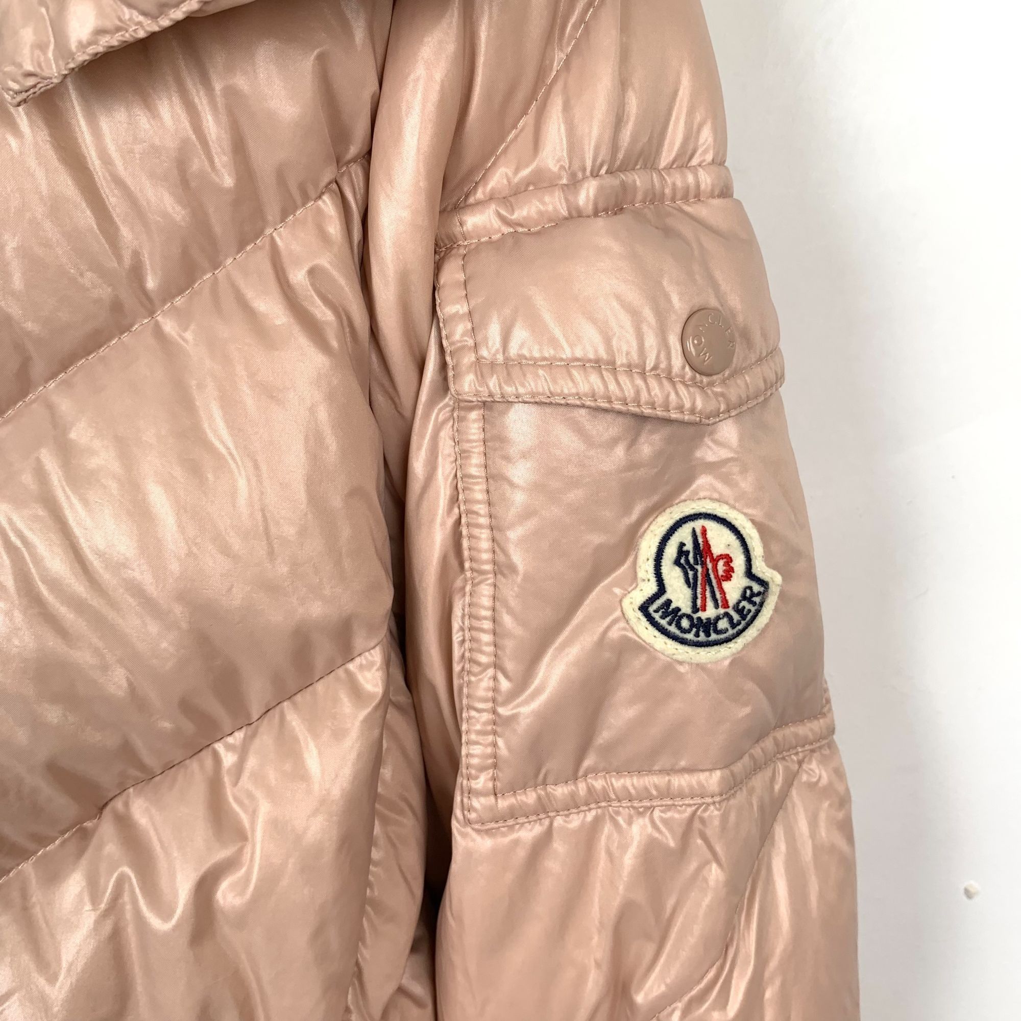 Moncler Moncler Pink Logo-Patch Zip-Up Down Jacket (Size 2) Size XS / US 0-2 / IT 36-38 - 5 Thumbnail